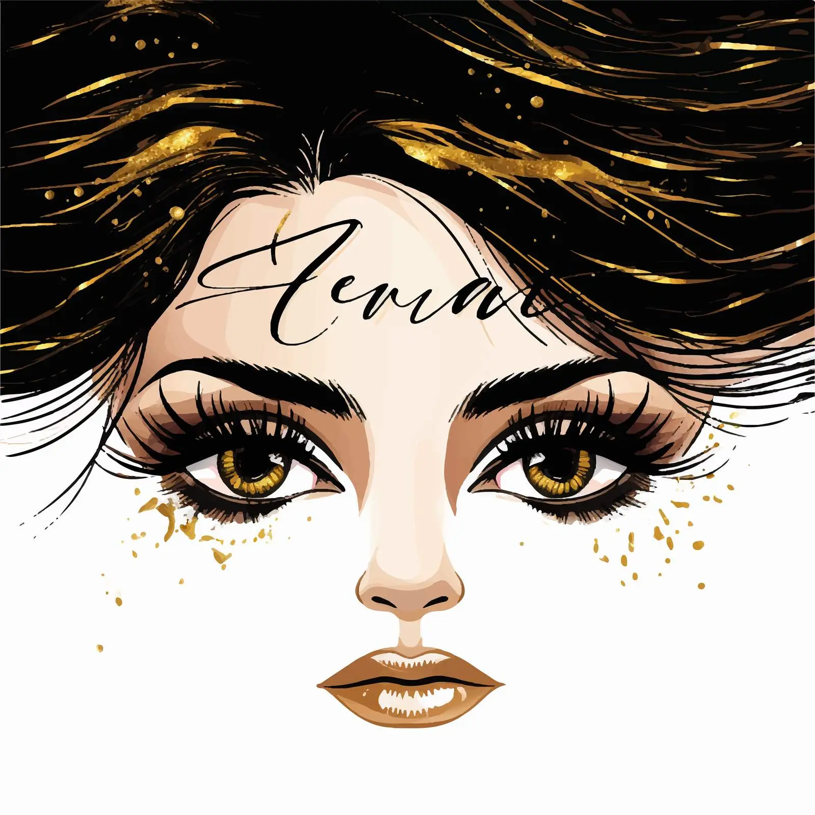 Elegant Fashion Sketch of Eyebrows and Eyes — free download from Dotvec