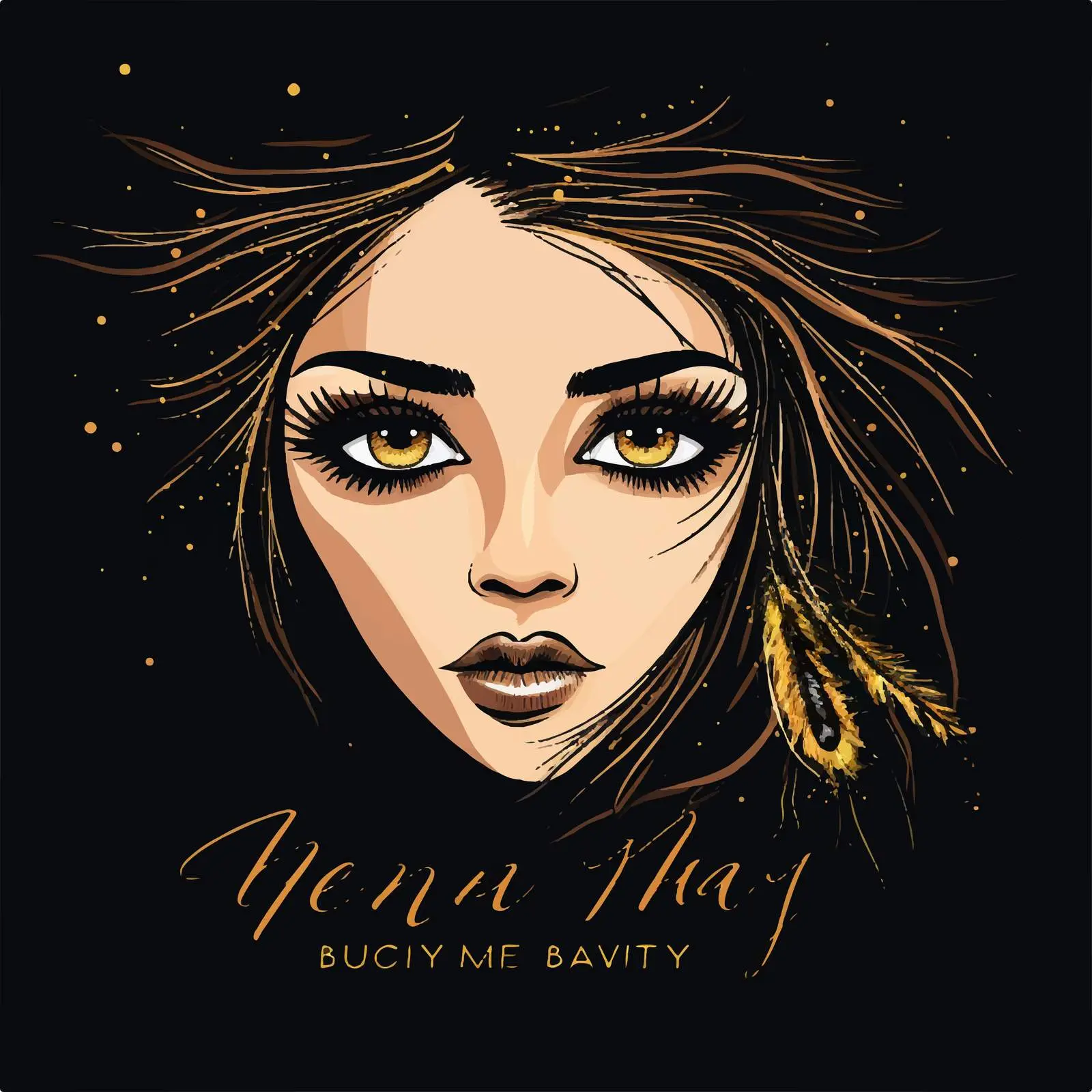 Handwritten Beauty Quote and Fashion Eyebrow Sketch – free artistic typography image from Dotvec