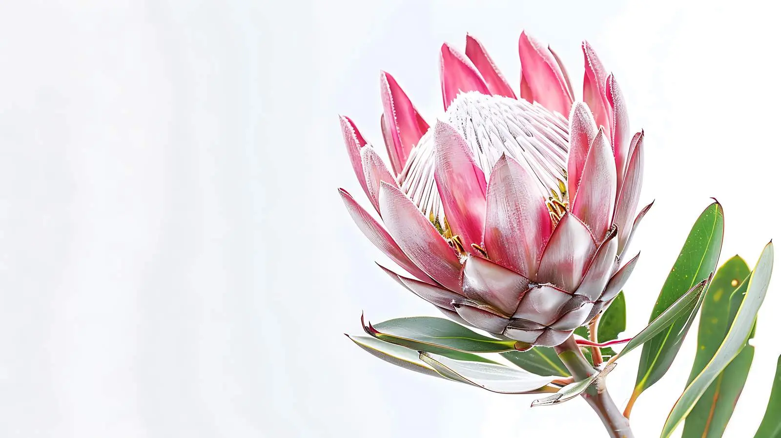 Isolated Protea Flower on White Background – free african image from Dotvec