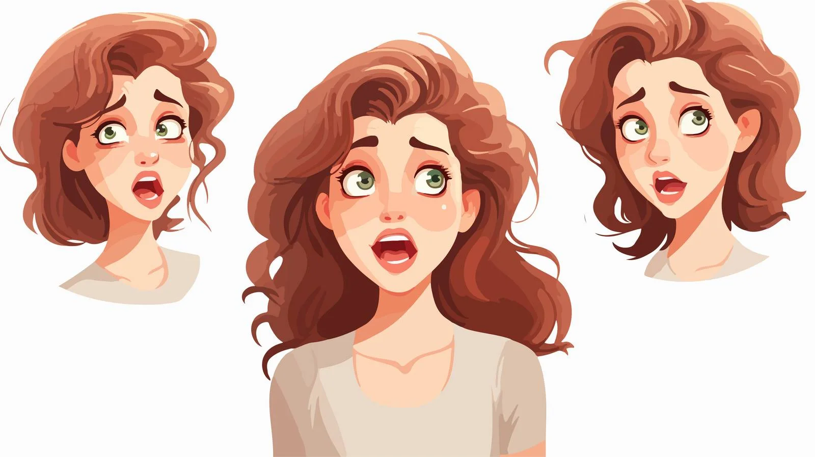 Expressive Woman Cartoon Character — free download from Dotvec