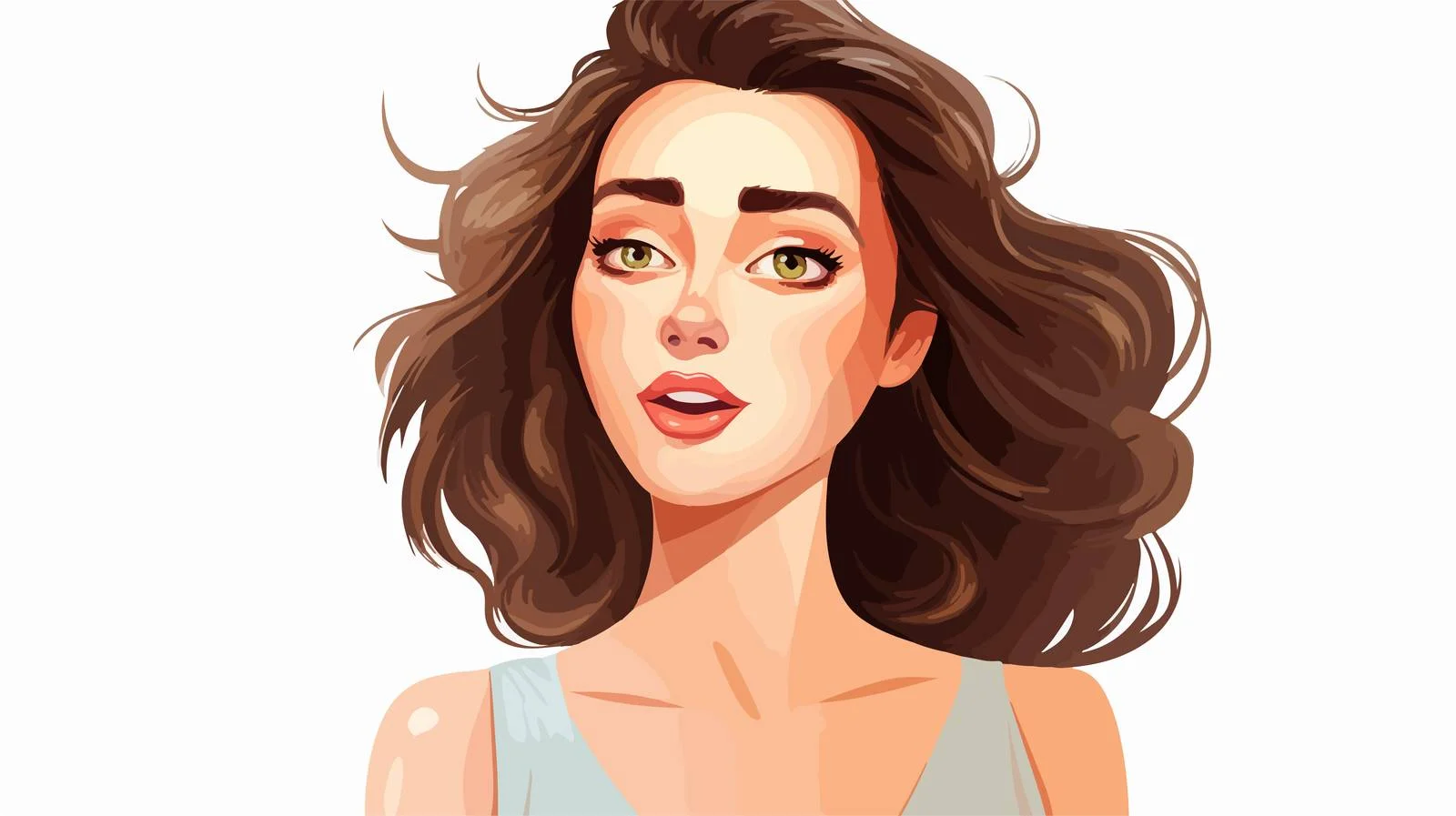 Graceful Woman Expresses Emotion in Cartoon Style — free download from Dotvec