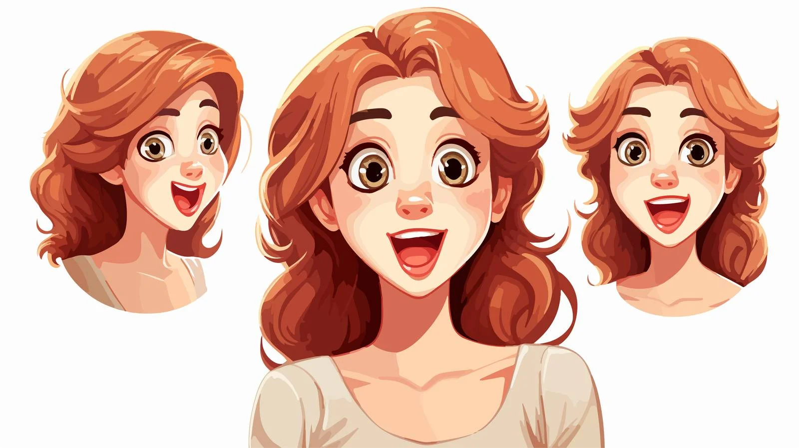 Expressive Cartoon Woman Emotion Illustration — free download from Dotvec