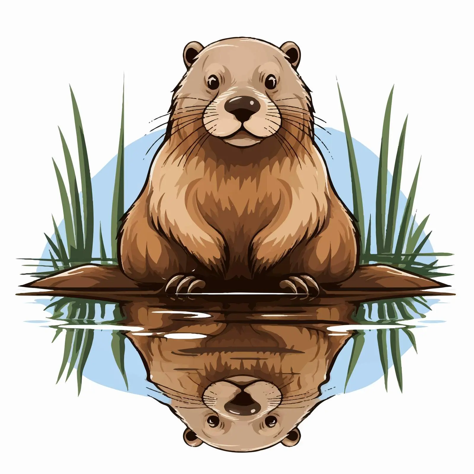 Beaver Line Vector Illustration on White Background — free download from Dotvec