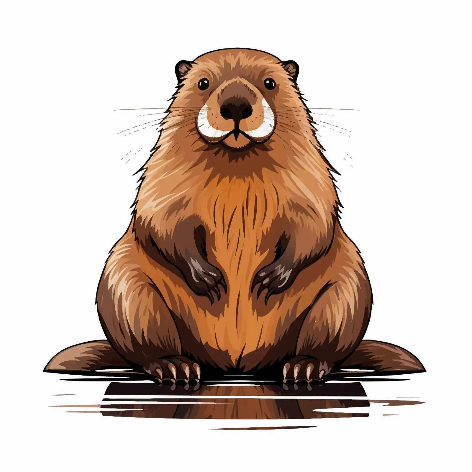 Beaver Line Art Vector Illustration on White Background — free download from Dotvec