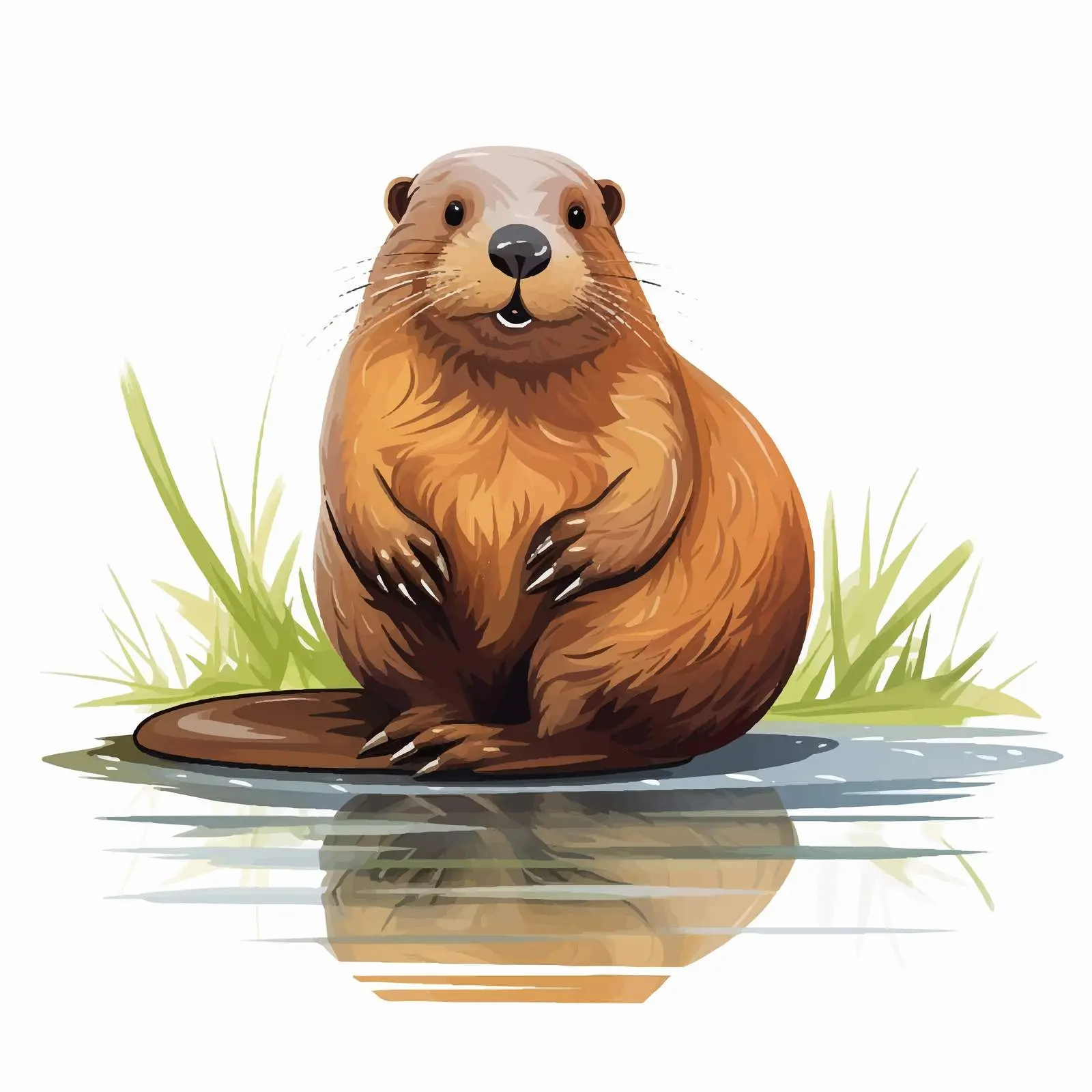 Beaver Vector Illustration on White Background — free download from Dotvec