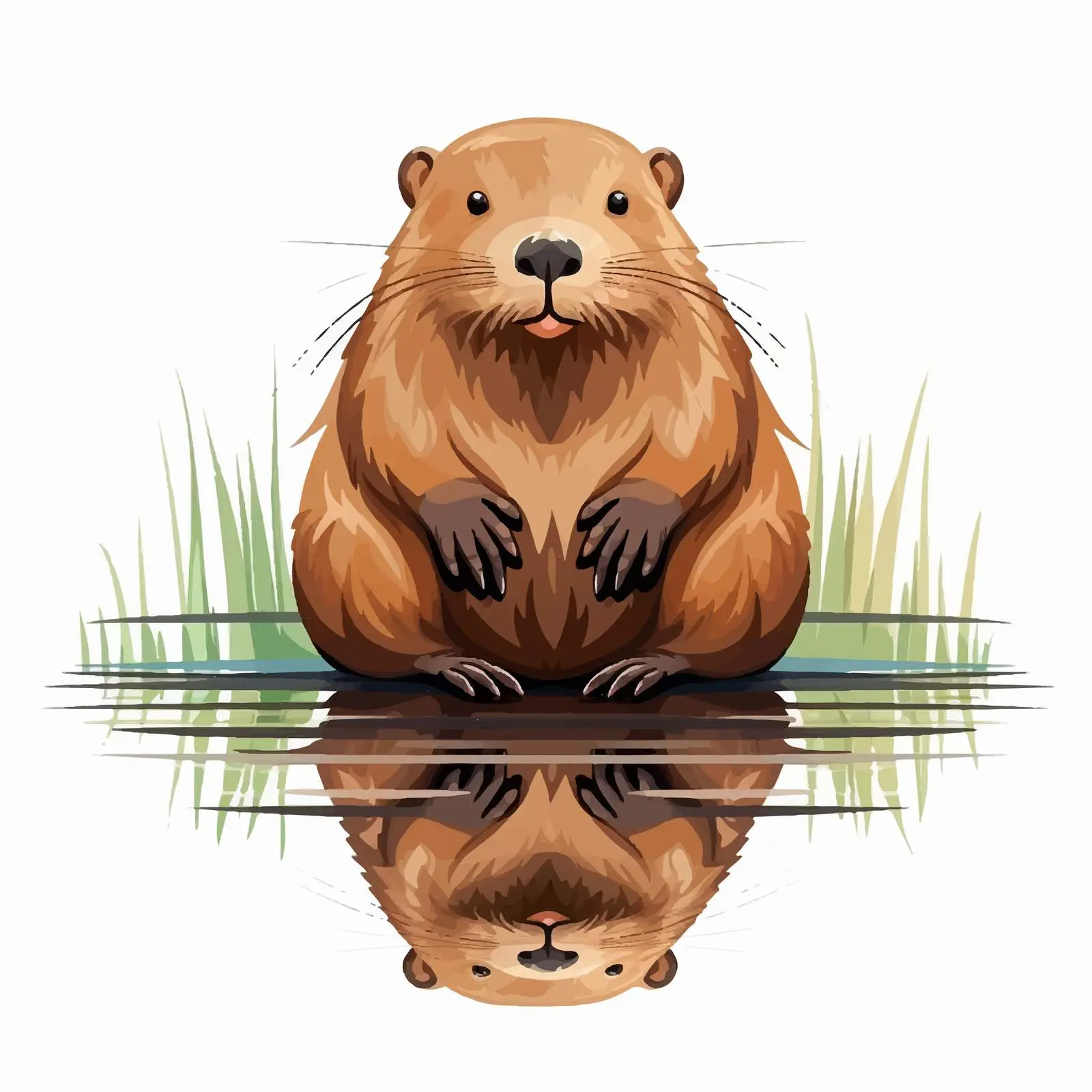 Beaver Vector Illustration on White Background — free download from Dotvec