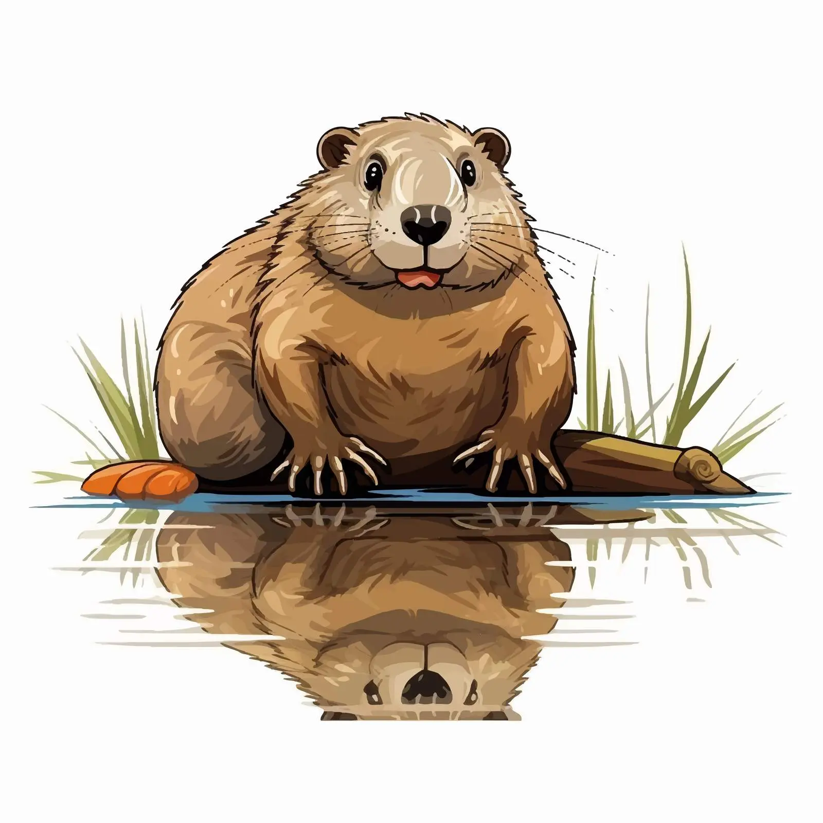 Beaver Vector Illustration on White Background — free download from Dotvec