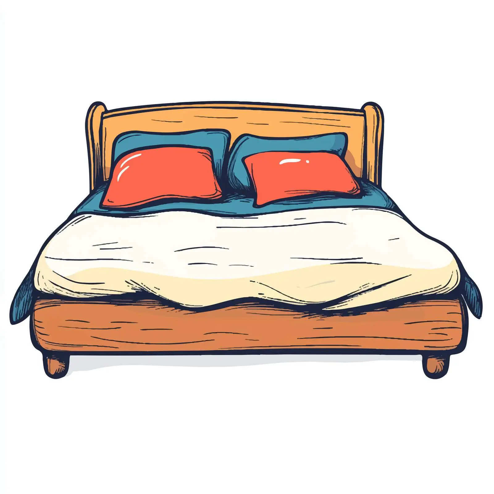 Hand Drawn Bed Cartoon Illustration — free download from Dotvec