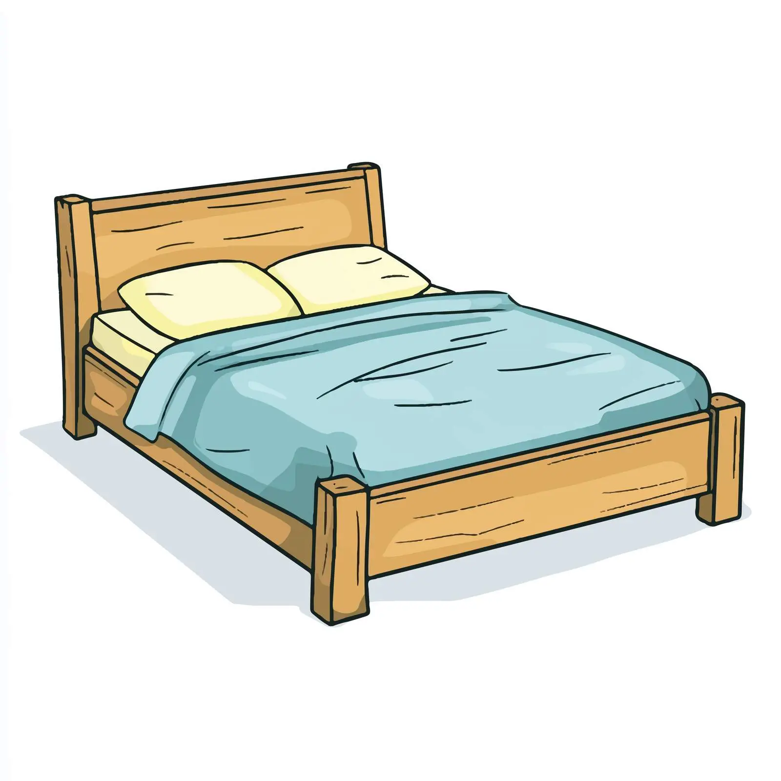 Hand-Drawn Cartoon Bed Illustration — free download from Dotvec