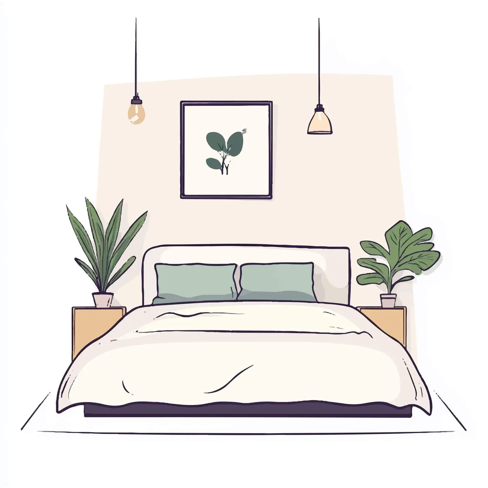 Hand-Drawn Bed Cartoon Illustration — free download from Dotvec