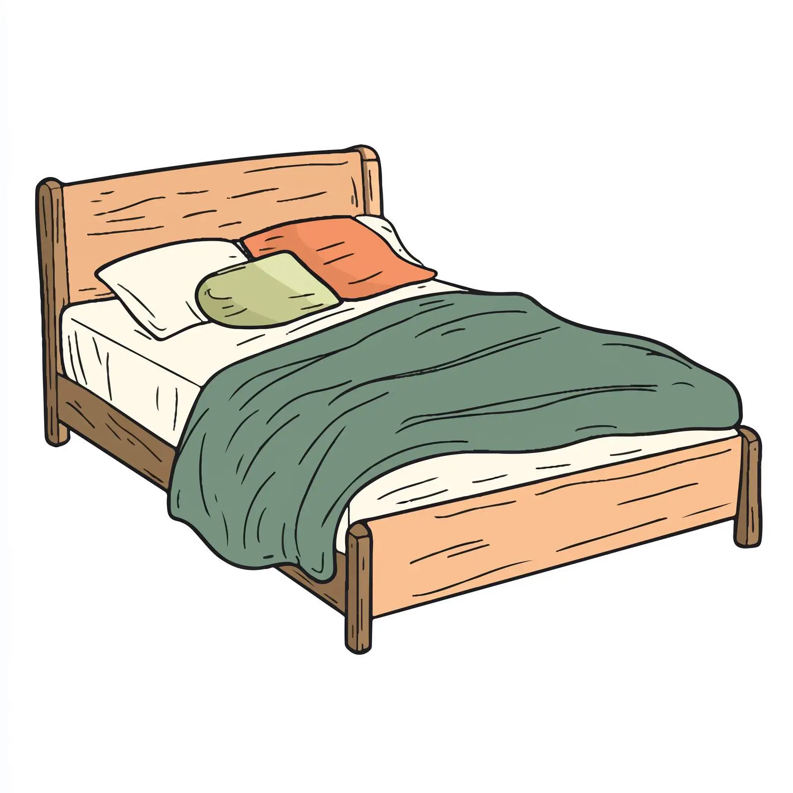 Hand Drawn Bed Cartoon Illustration — free download from Dotvec