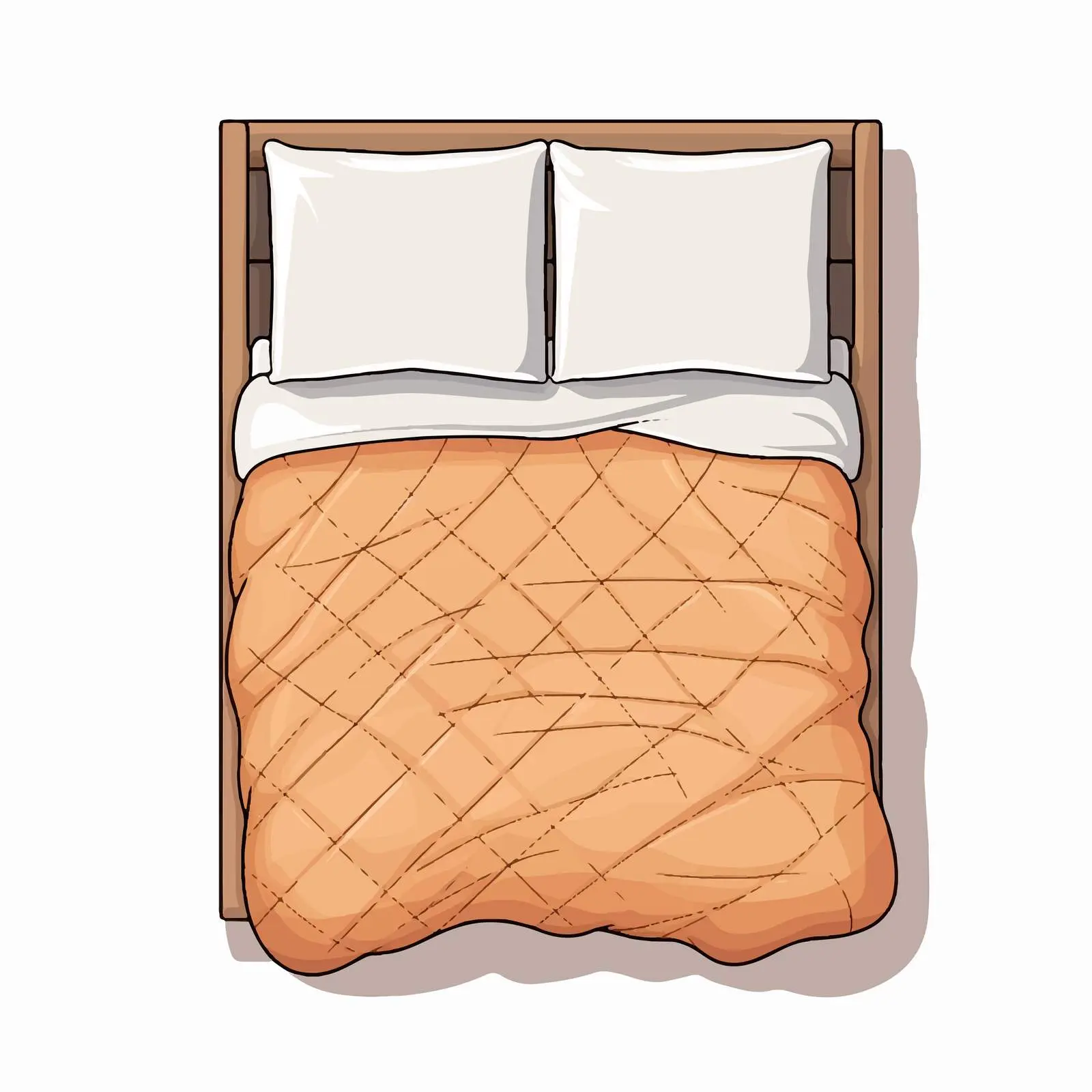 Bed Line Vector Illustration on White Background — free download from Dotvec