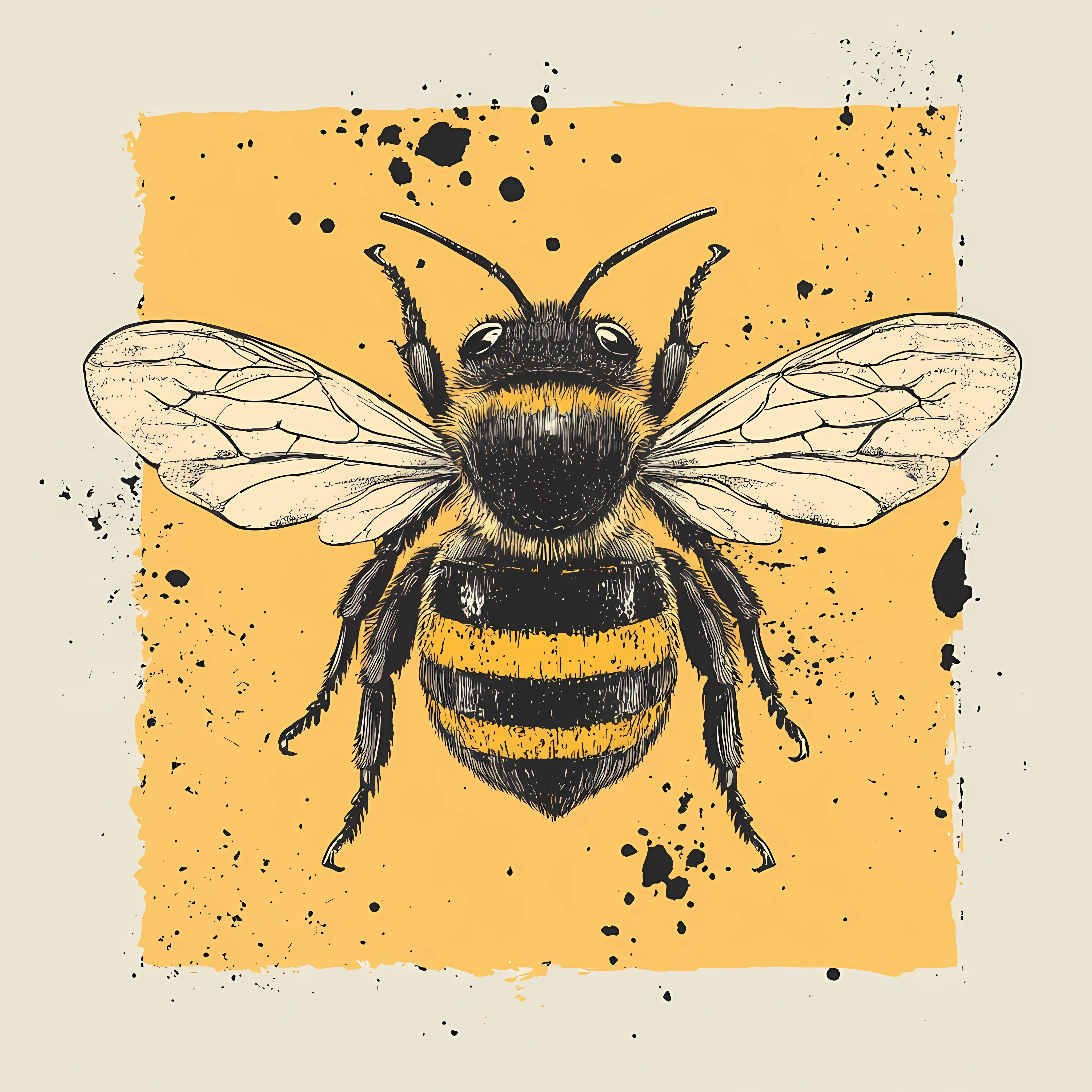 Hand Drawn Colored Bee Illustration — free download from Dotvec