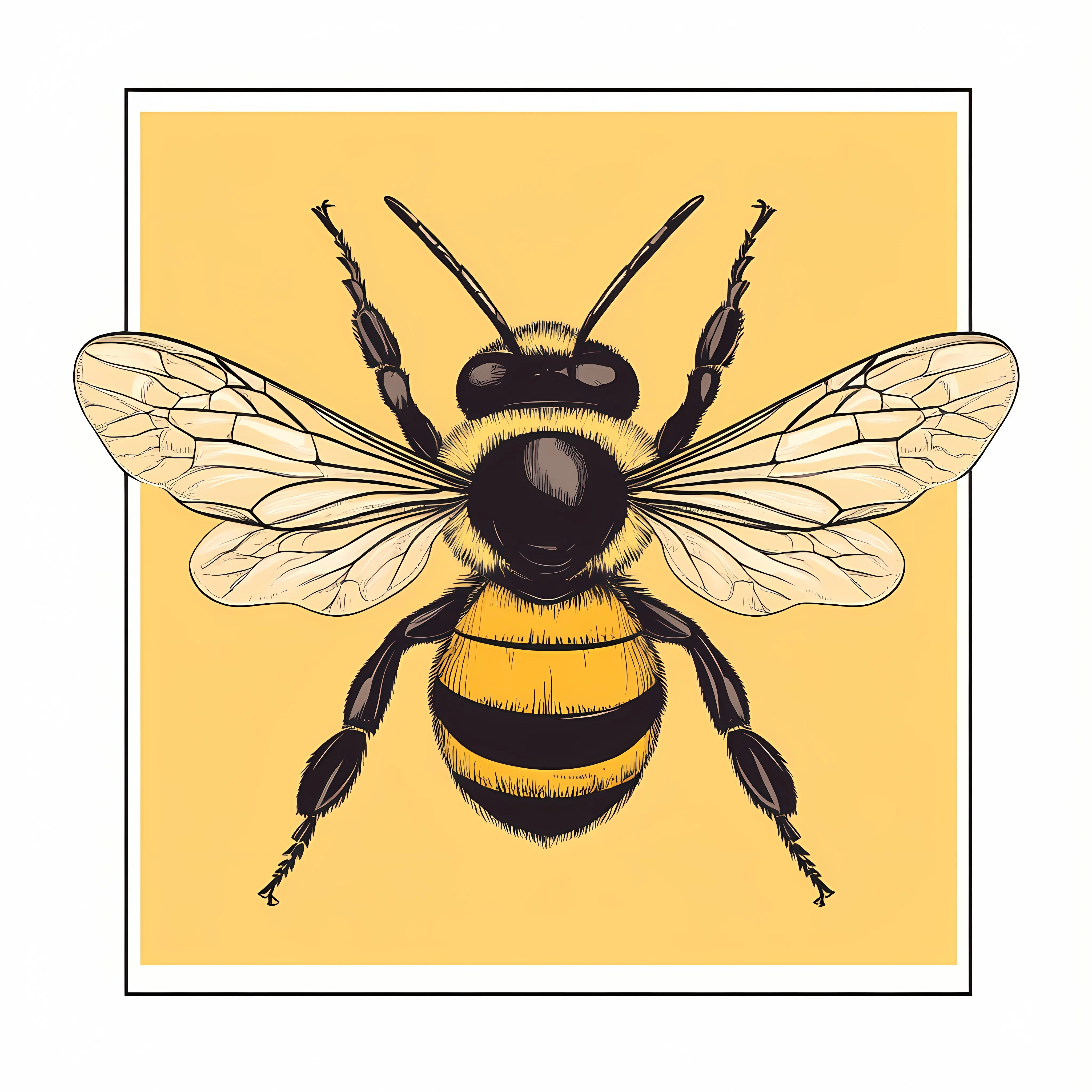 Hand Drawn Colored Bee Flat Vector Illustration — free download from Dotvec