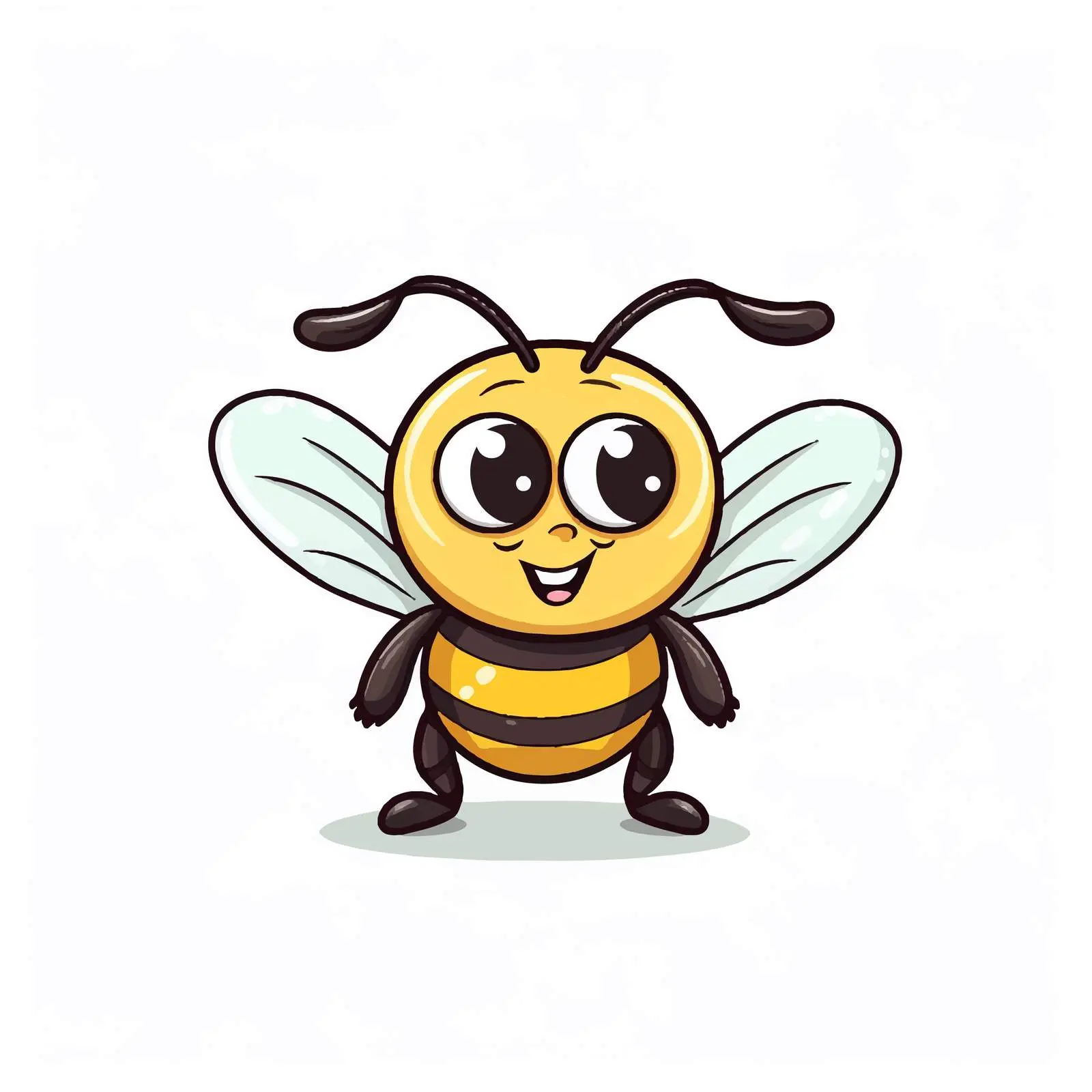 Bee Line Cartoon Vector Illustration — free download from Dotvec