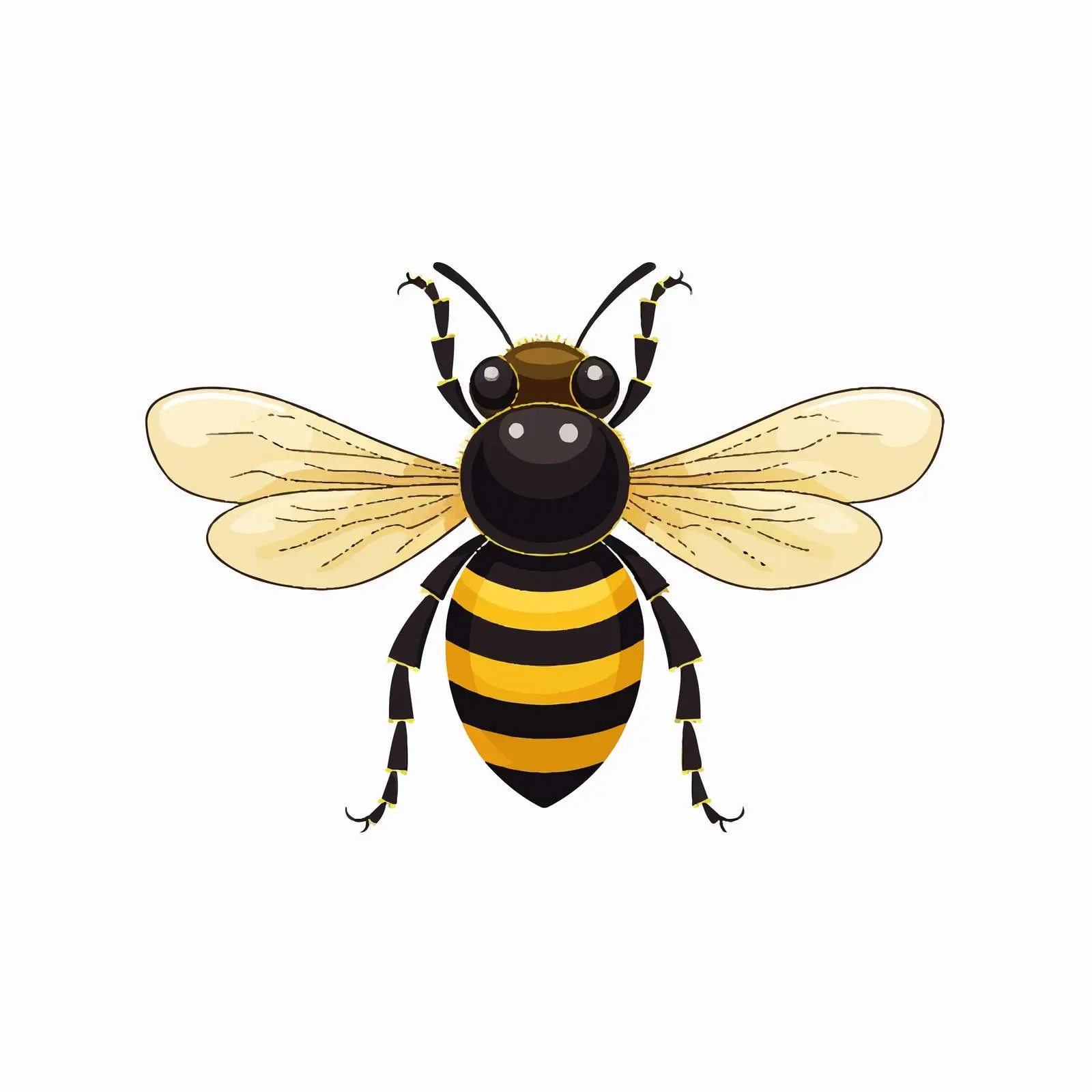 Bee Line Vector Illustration on White Background — free download from Dotvec