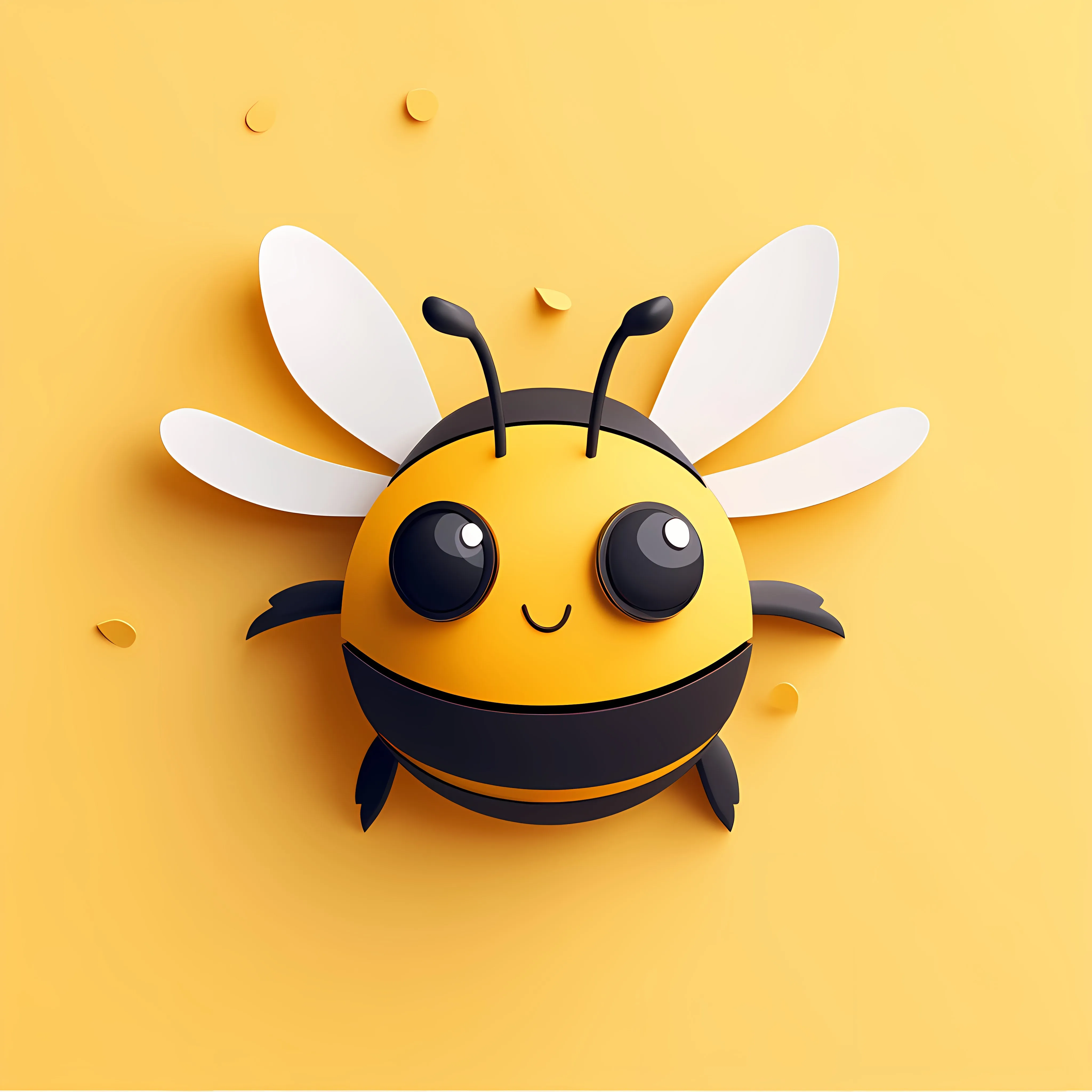 Cute Cartoon Bee 3D Die-Cut Background — free download from Dotvec
