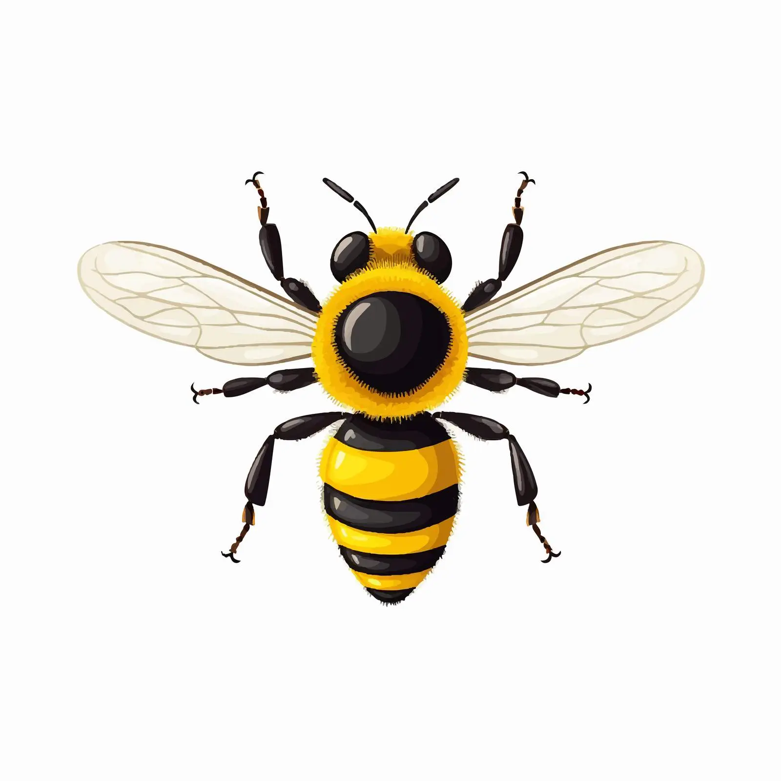 Top View Bee Vector Illustration on White Background — free download from Dotvec
