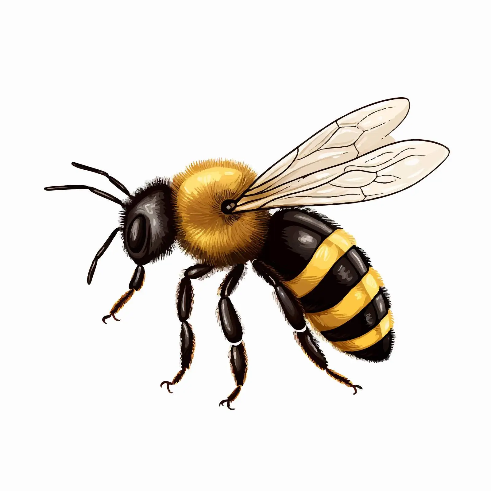Top View Bee Vector Illustration on White Background — free download from Dotvec