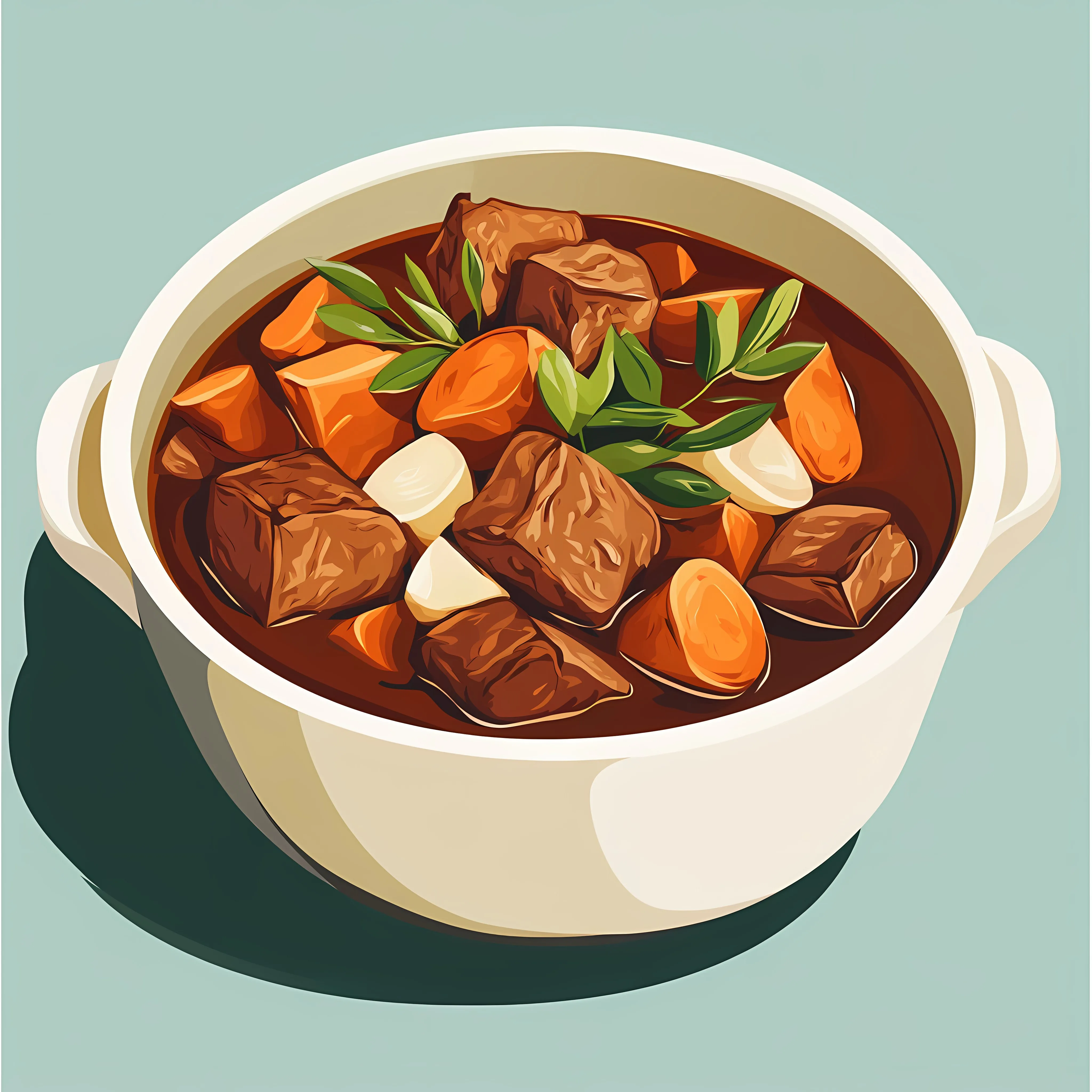 Delicious Beef Stew with Carrots and Mushrooms — free download from Dotvec