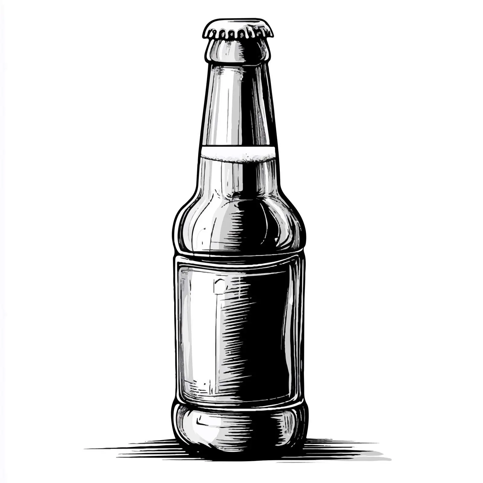 Black and White Beer Bottle Illustration — free download from Dotvec