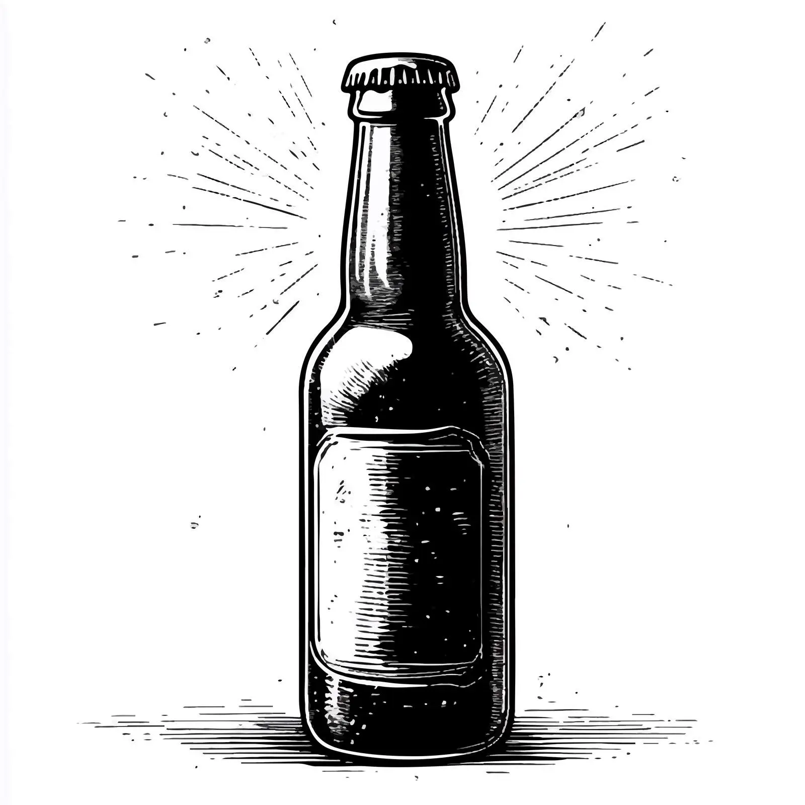 Black and White Beer Bottle Vector — free download from Dotvec