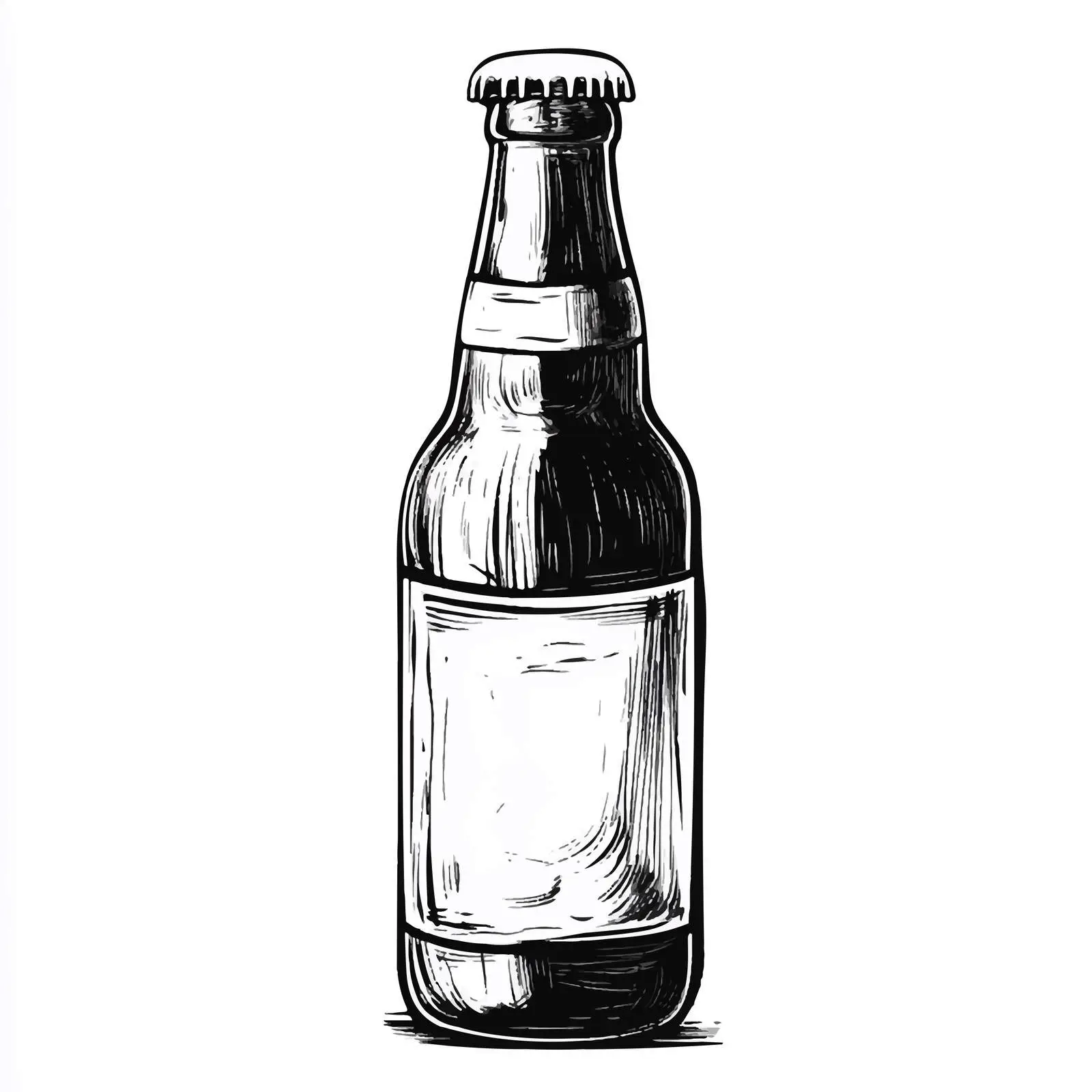 Black and White Beer Bottle Vector — free download from Dotvec