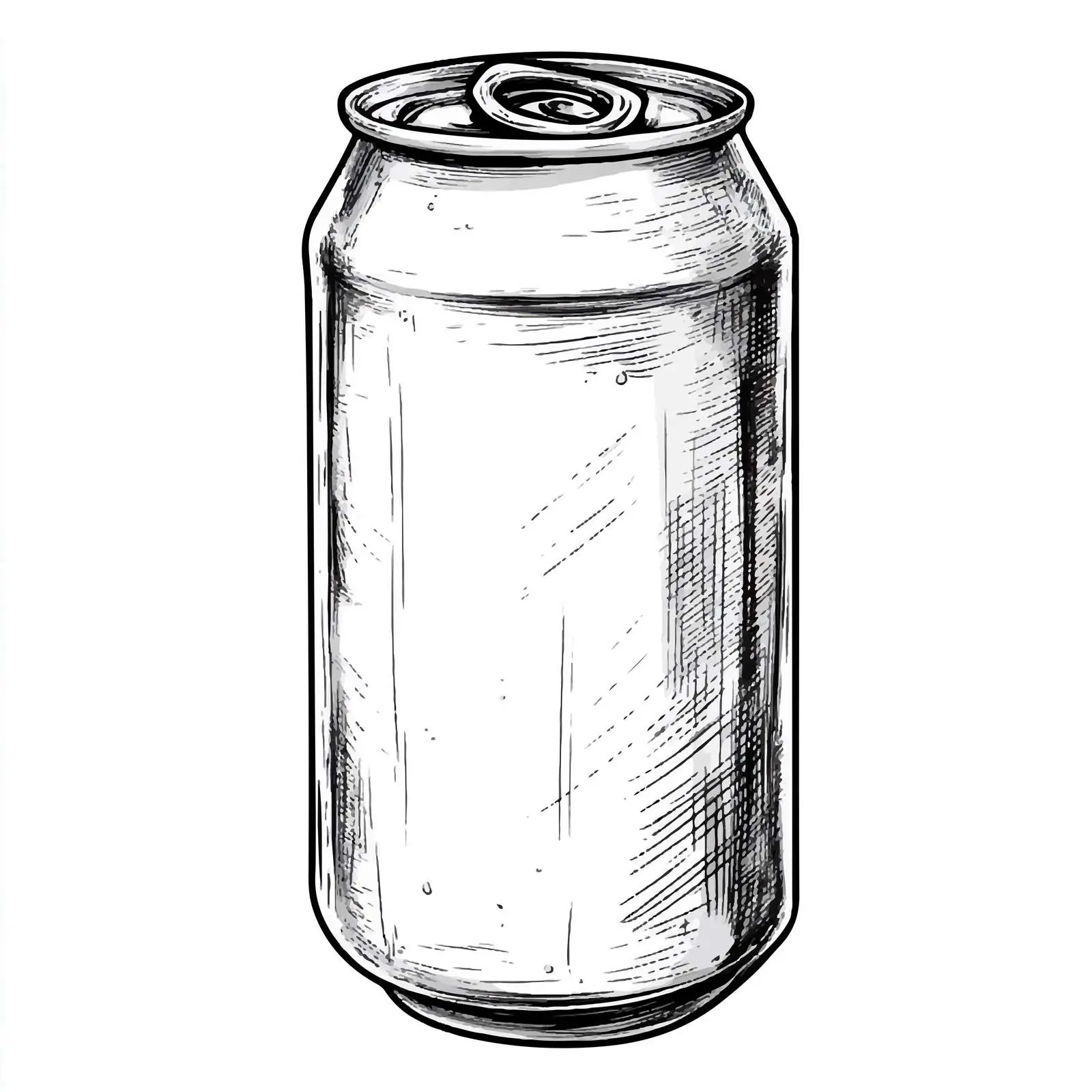 Black and White Beer Can Illustration — free download from Dotvec