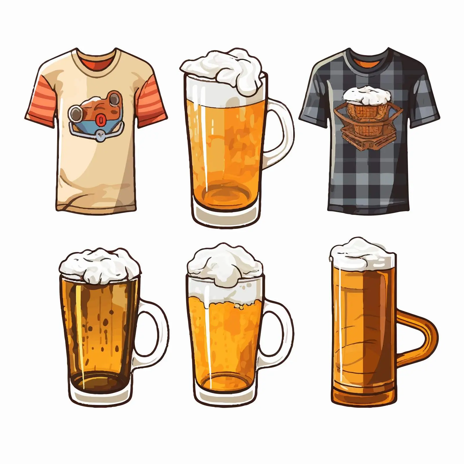 Beer Glass Logo with Shirt Designs — free download from Dotvec