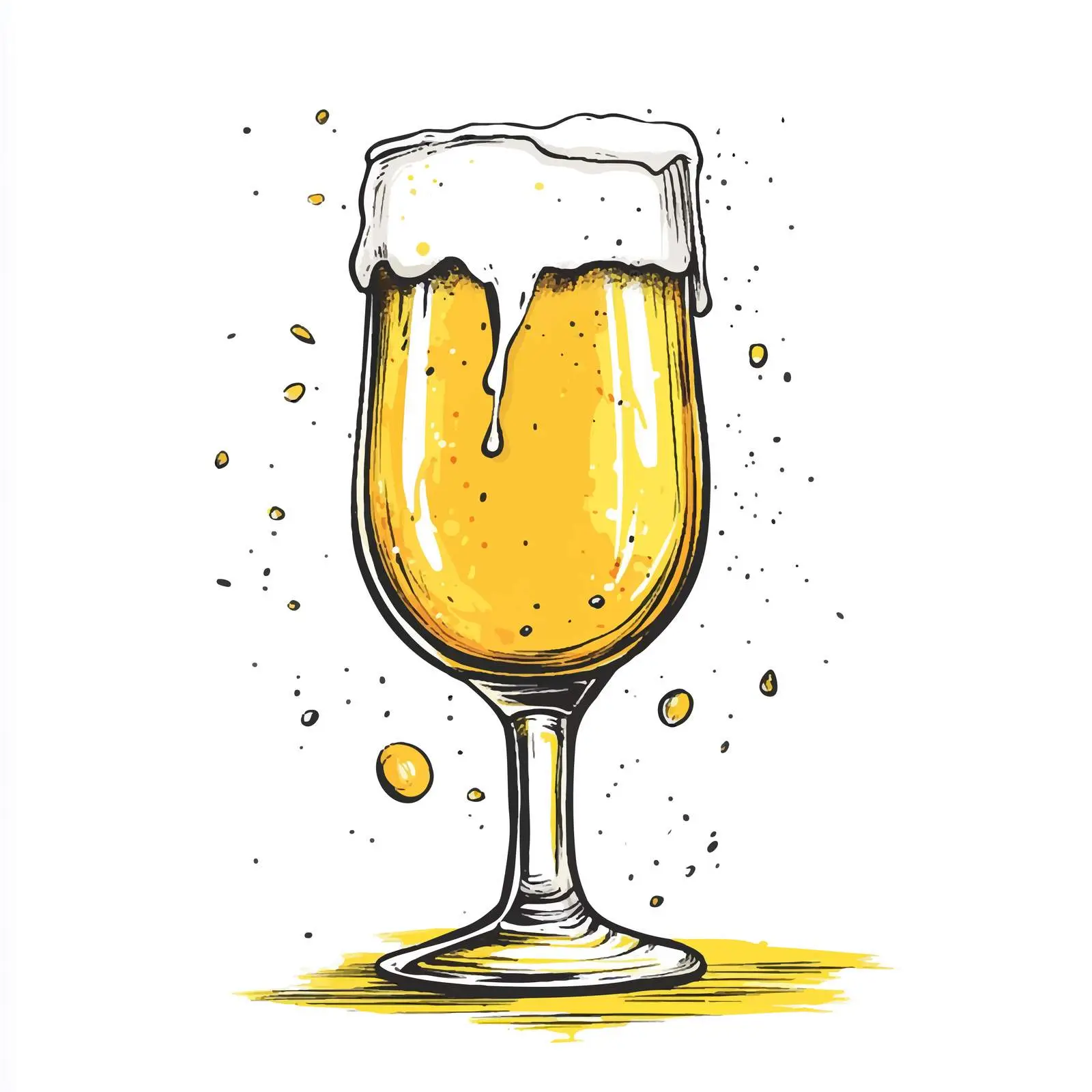 Hand-Drawn Beer Glass Illustration – free craft beer image from Dotvec