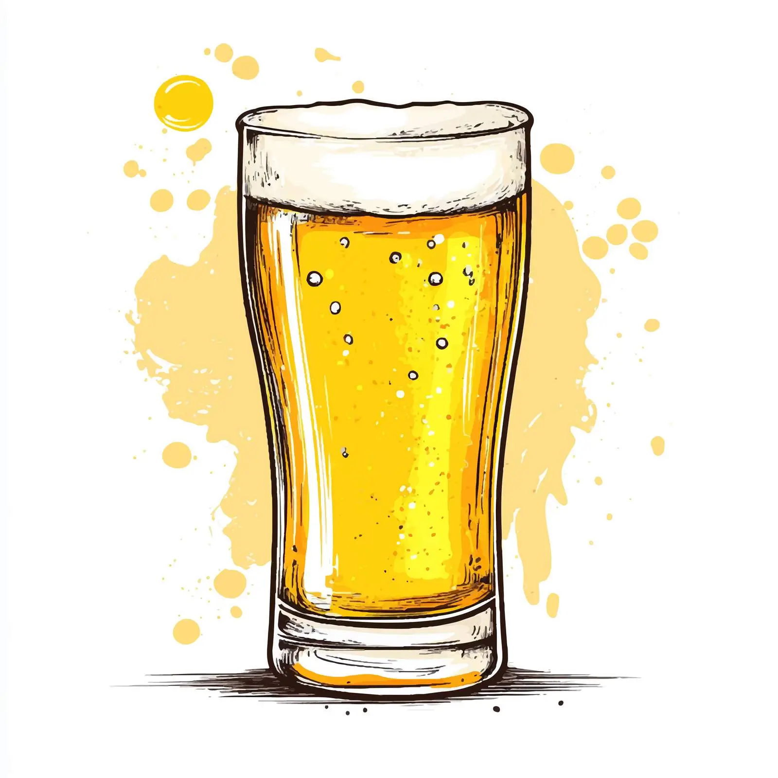 Hand-Drawn Beer Glass Illustration – free craft beer image from Dotvec