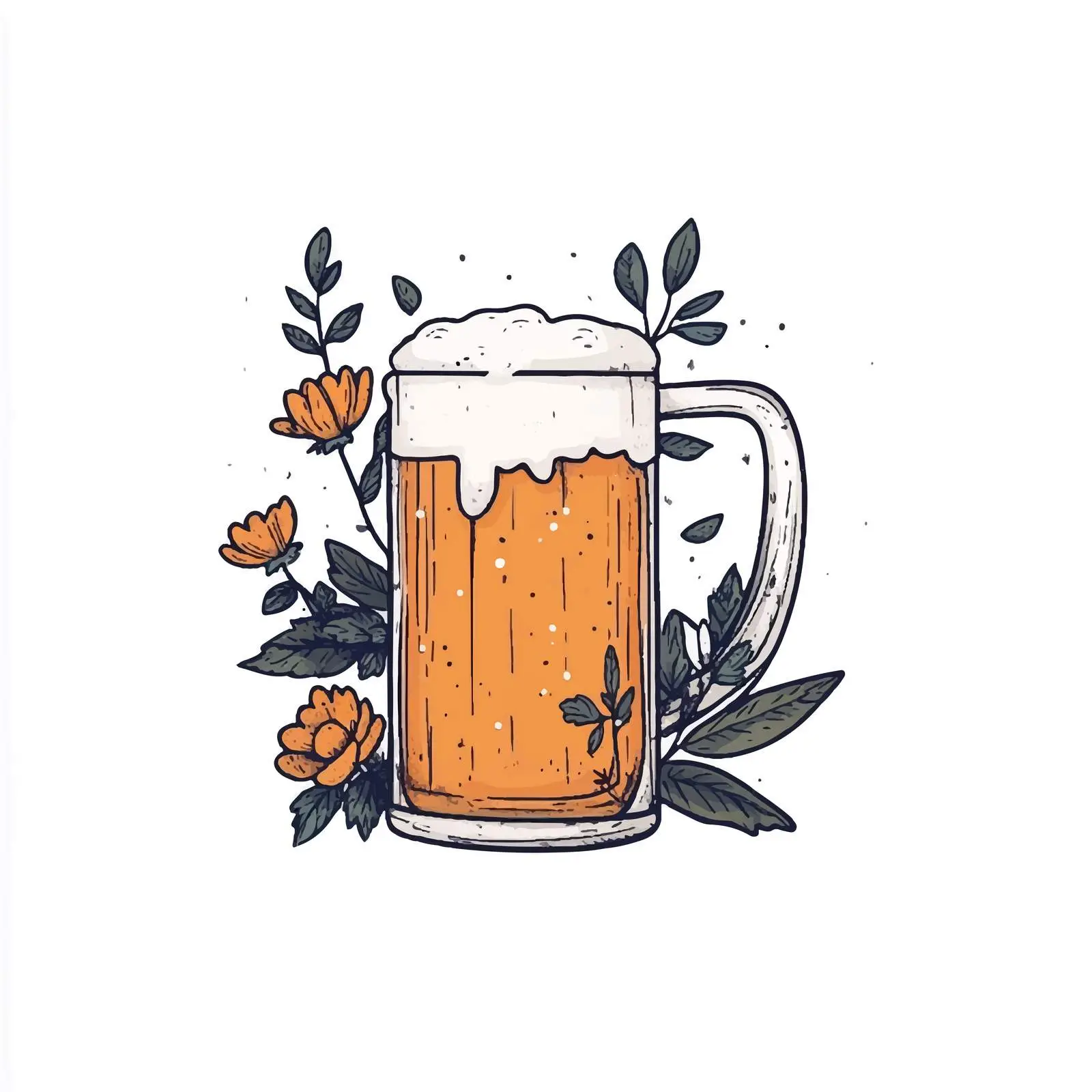 Hand-Drawn Cartoon Beer Mug Vector – free craft beer image from Dotvec