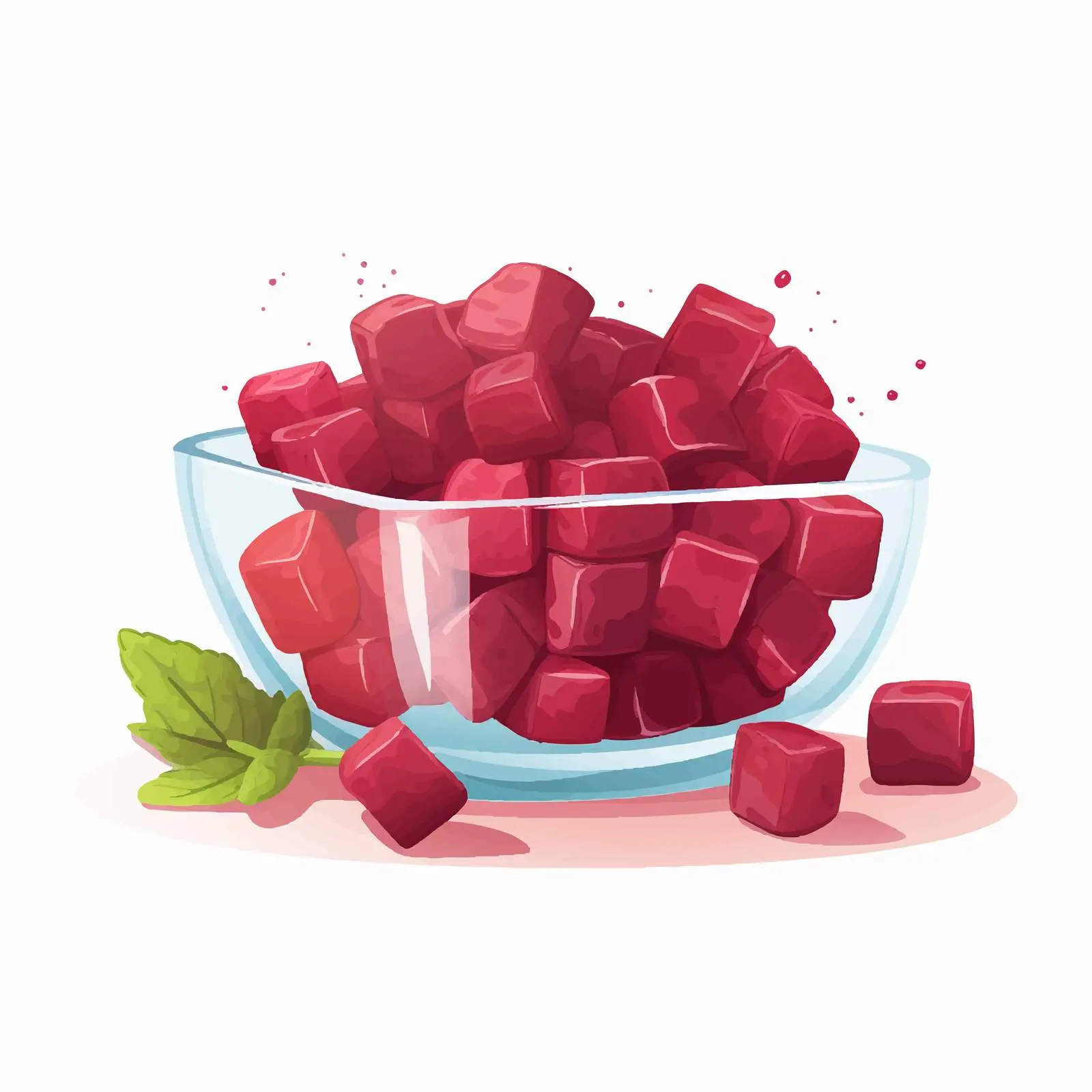 Beet Refined Sugar Cubes in Bowl – free cube image from Dotvec