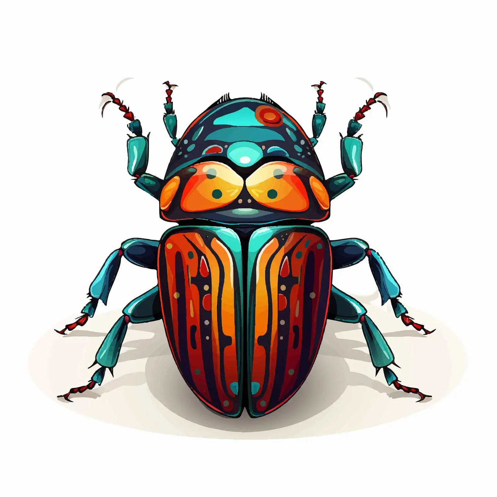 Cartoon Beetle Vector Illustration Isolated — free download from Dotvec