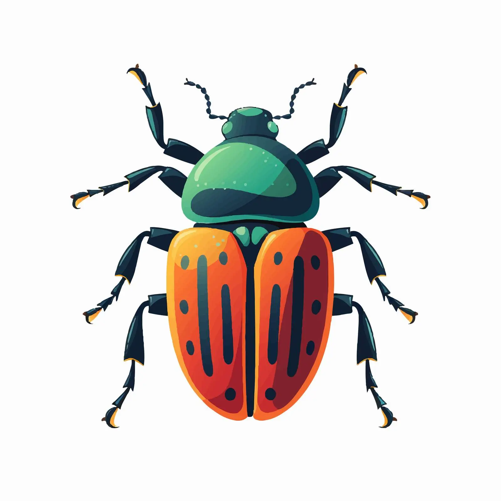 Cartoon Beetle Vector Illustration Isolated – free bug image from Dotvec