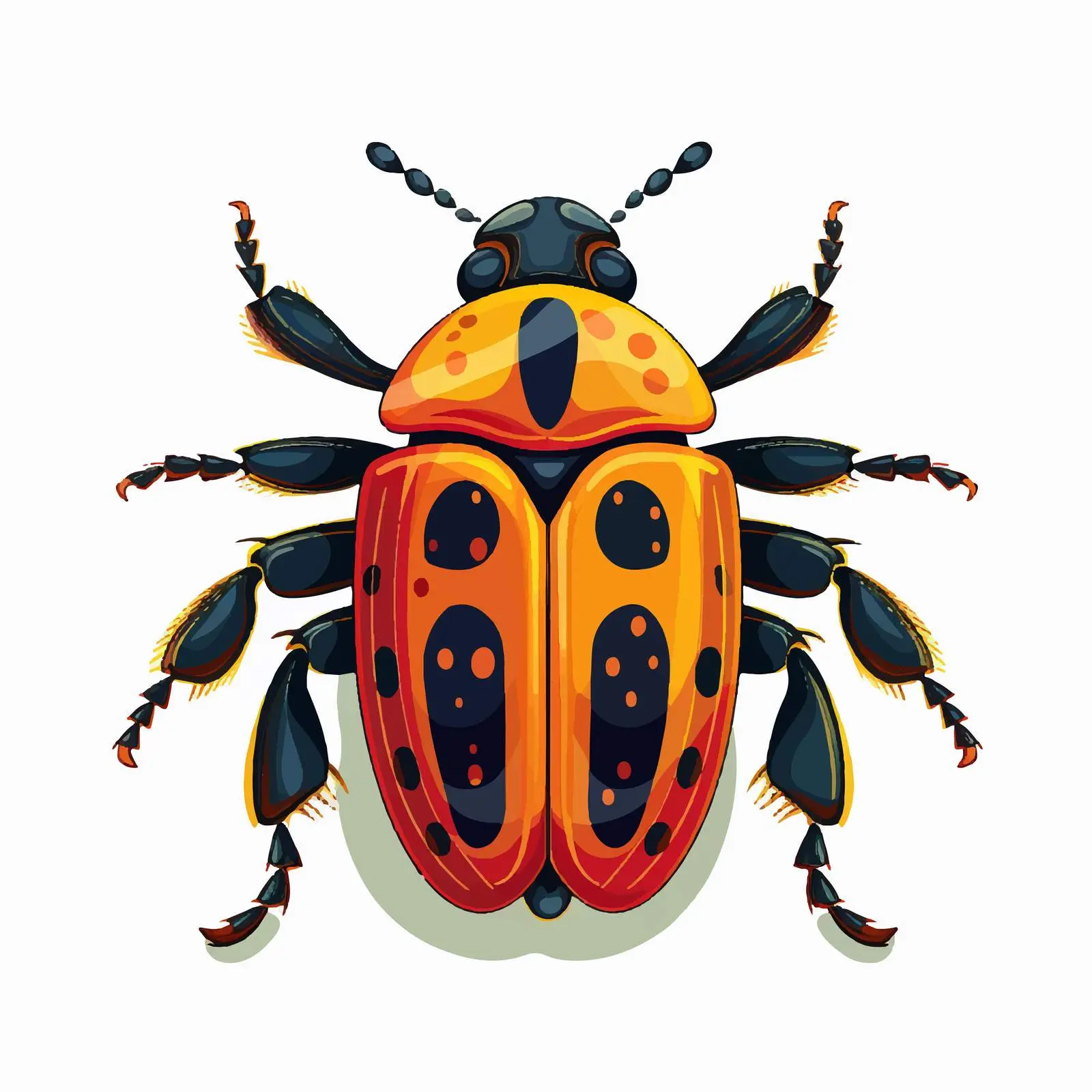 Cartoon Beetle Vector Illustration on White Background — free download from Dotvec