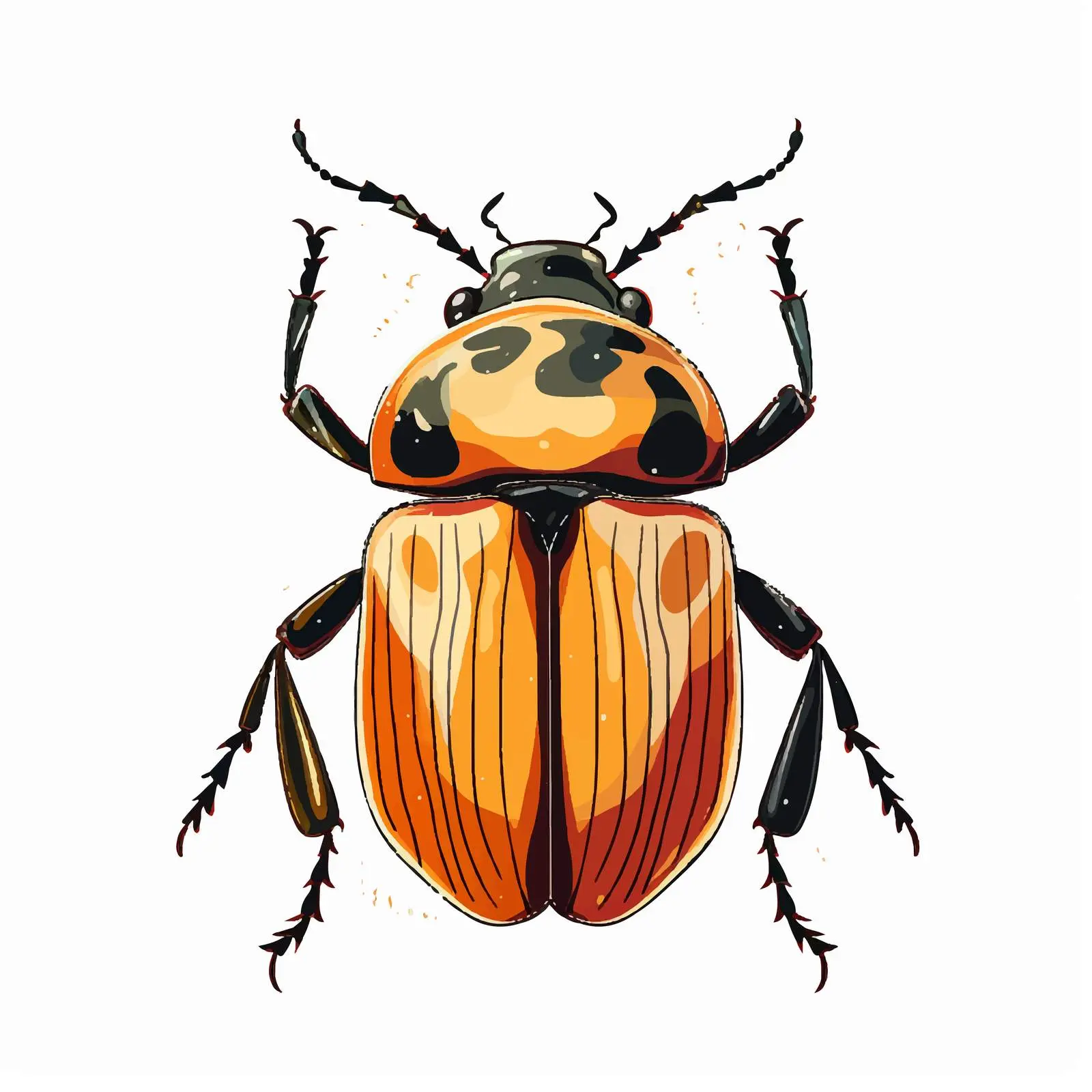 Beetle Vector Sketch Illustration on White Background — free download from Dotvec