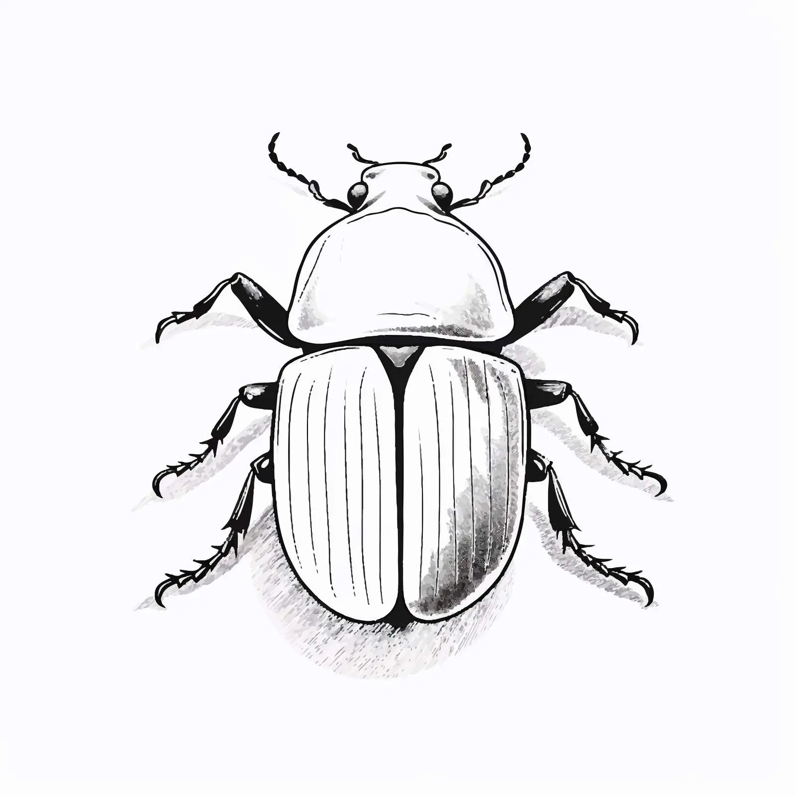 Beetle Sketch Vector Illustration on White Background — free download from Dotvec