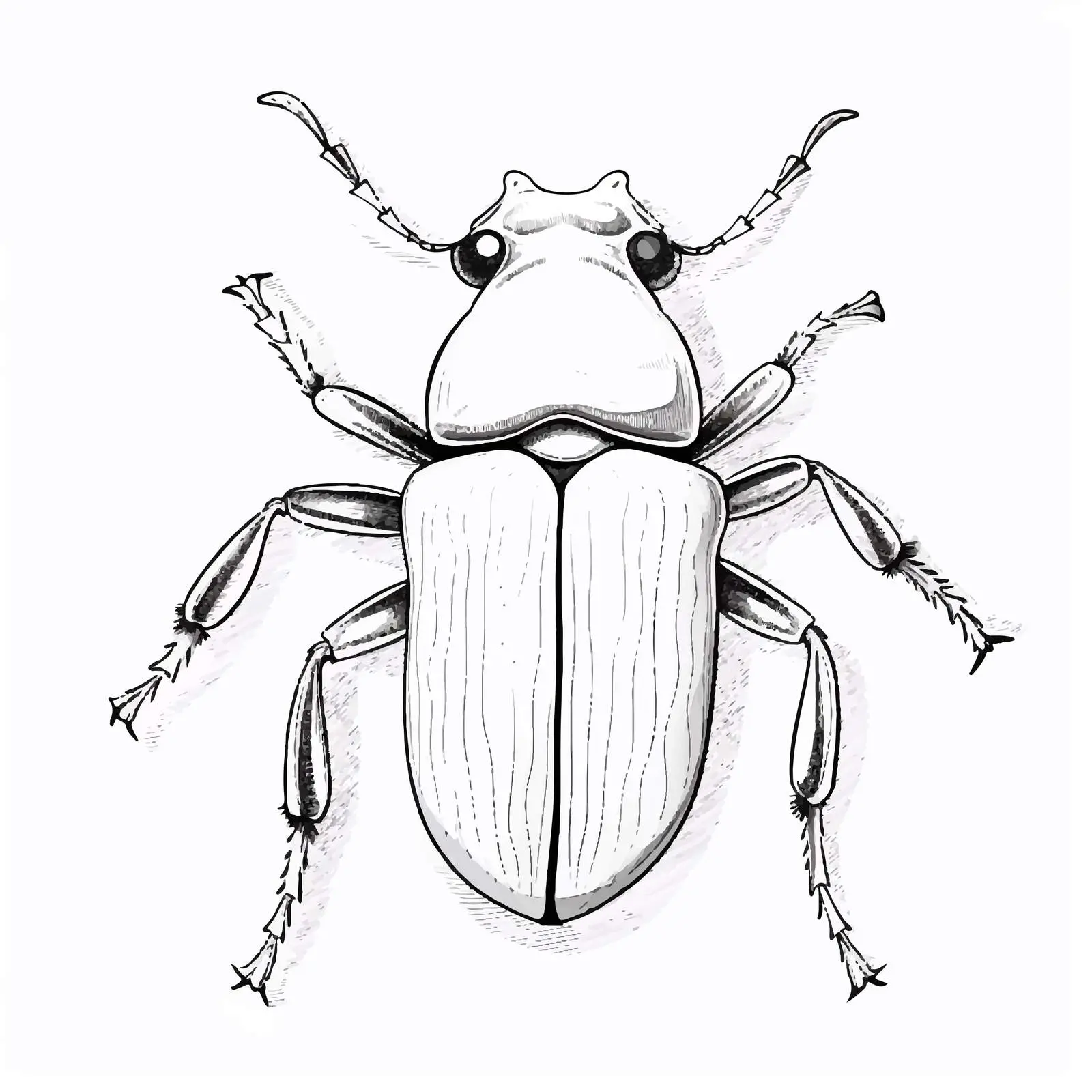 Vector Beetle Sketch Illustration on White Background – free digital drawing image from Dotvec
