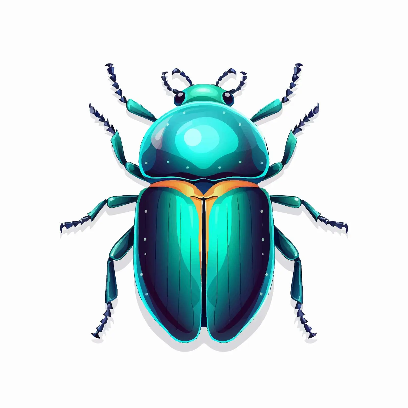 Beetle Vector Illustration on White Background – free insect vector image from Dotvec