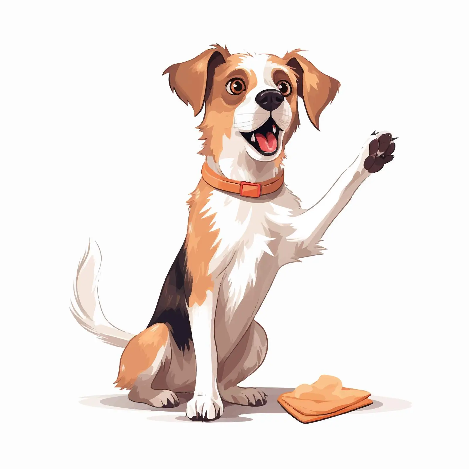 Begging Dog with Raised Paw Vector — free download from Dotvec