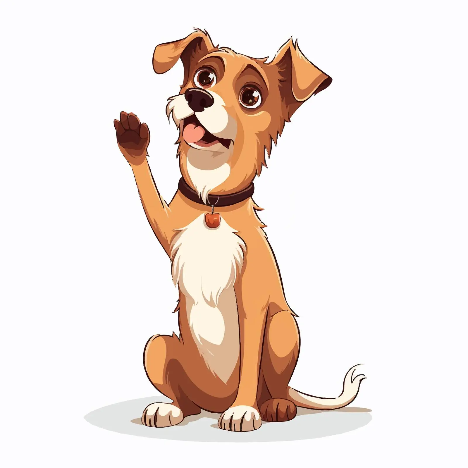 Begging Dog with Paw Raised — free download from Dotvec