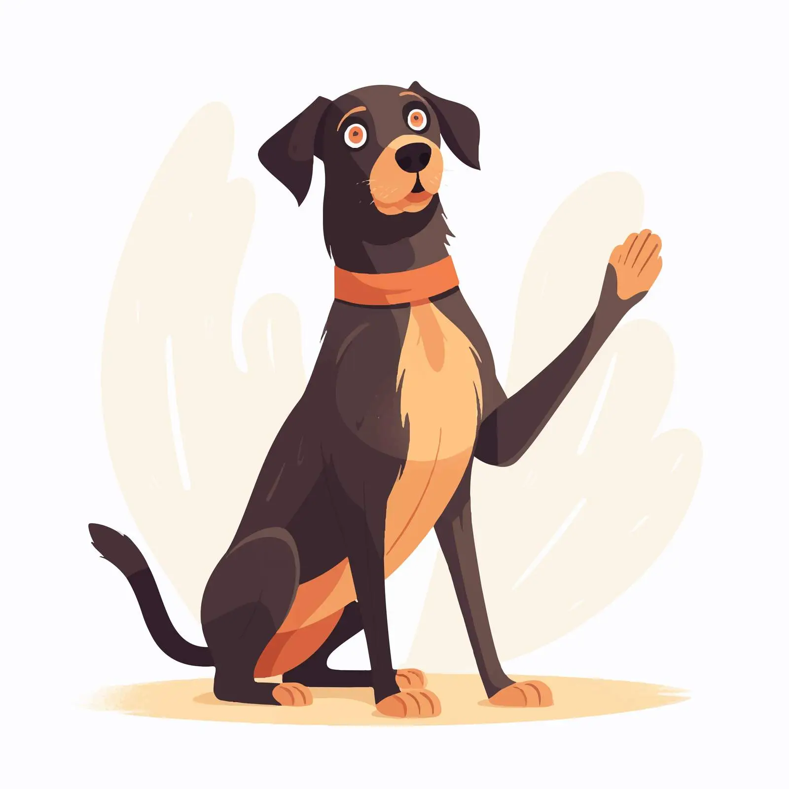 Begging Dog with Raised Paw Vector Illustration — free download from Dotvec