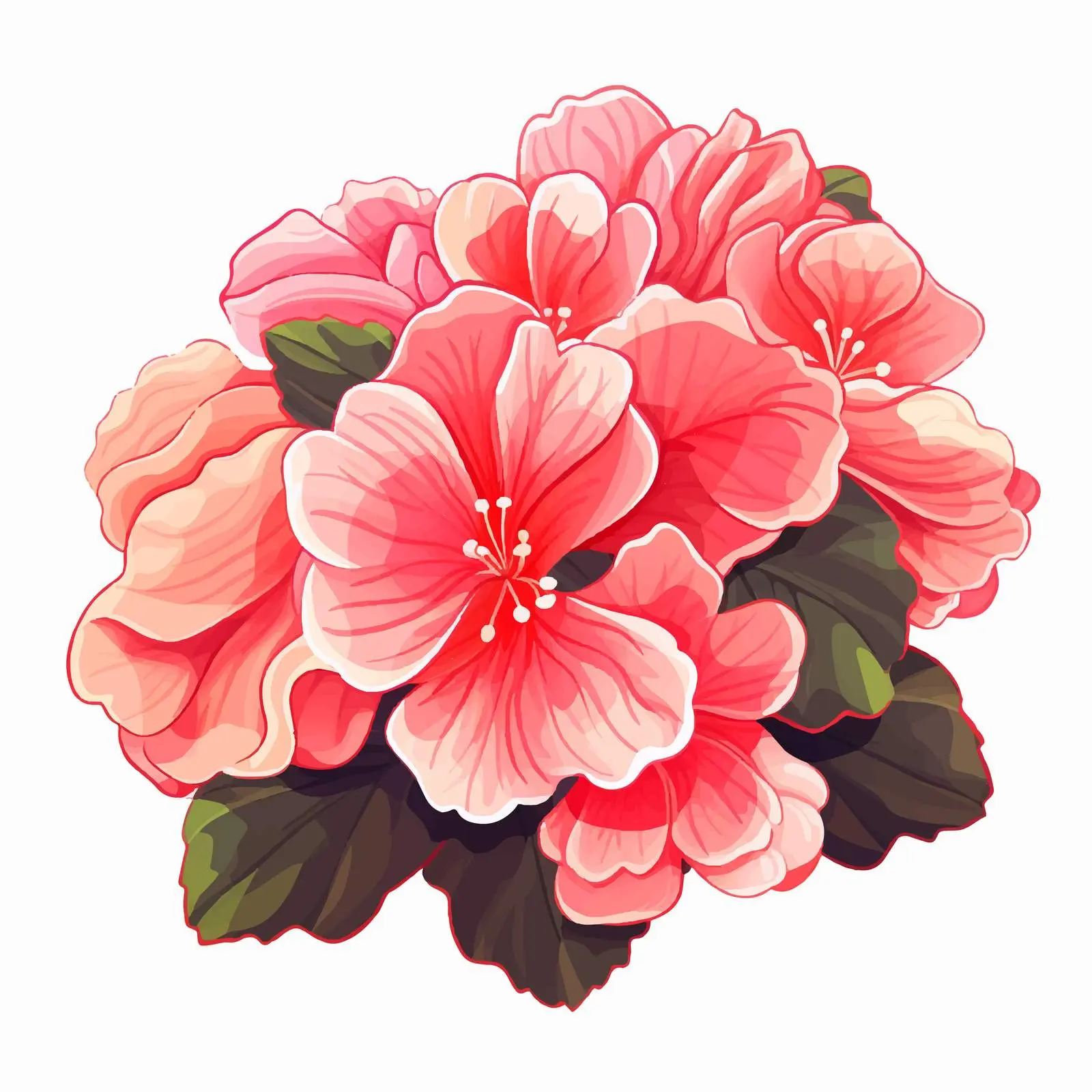Begonia Flower Vector Illustration on White Background — free download from Dotvec