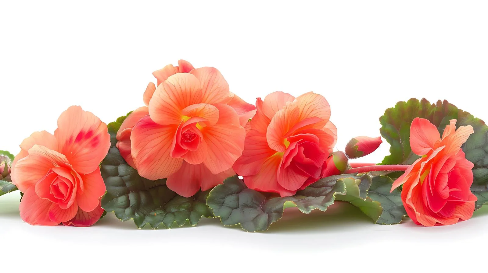 Blooming Begonia Flowers on White — free download from Dotvec