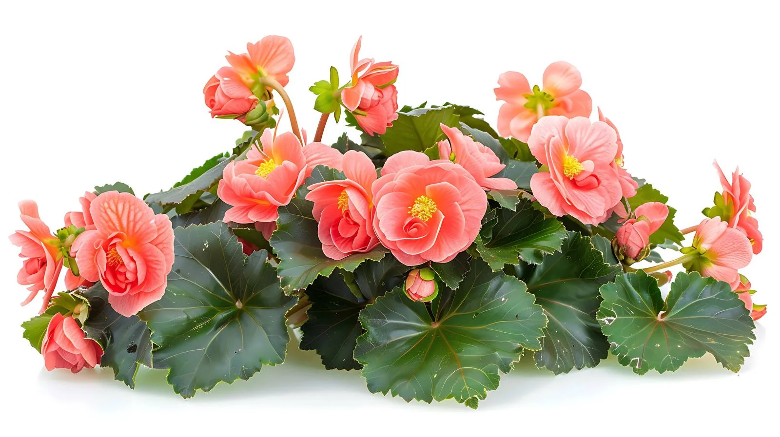 Begonia Flowers on White Background — free download from Dotvec