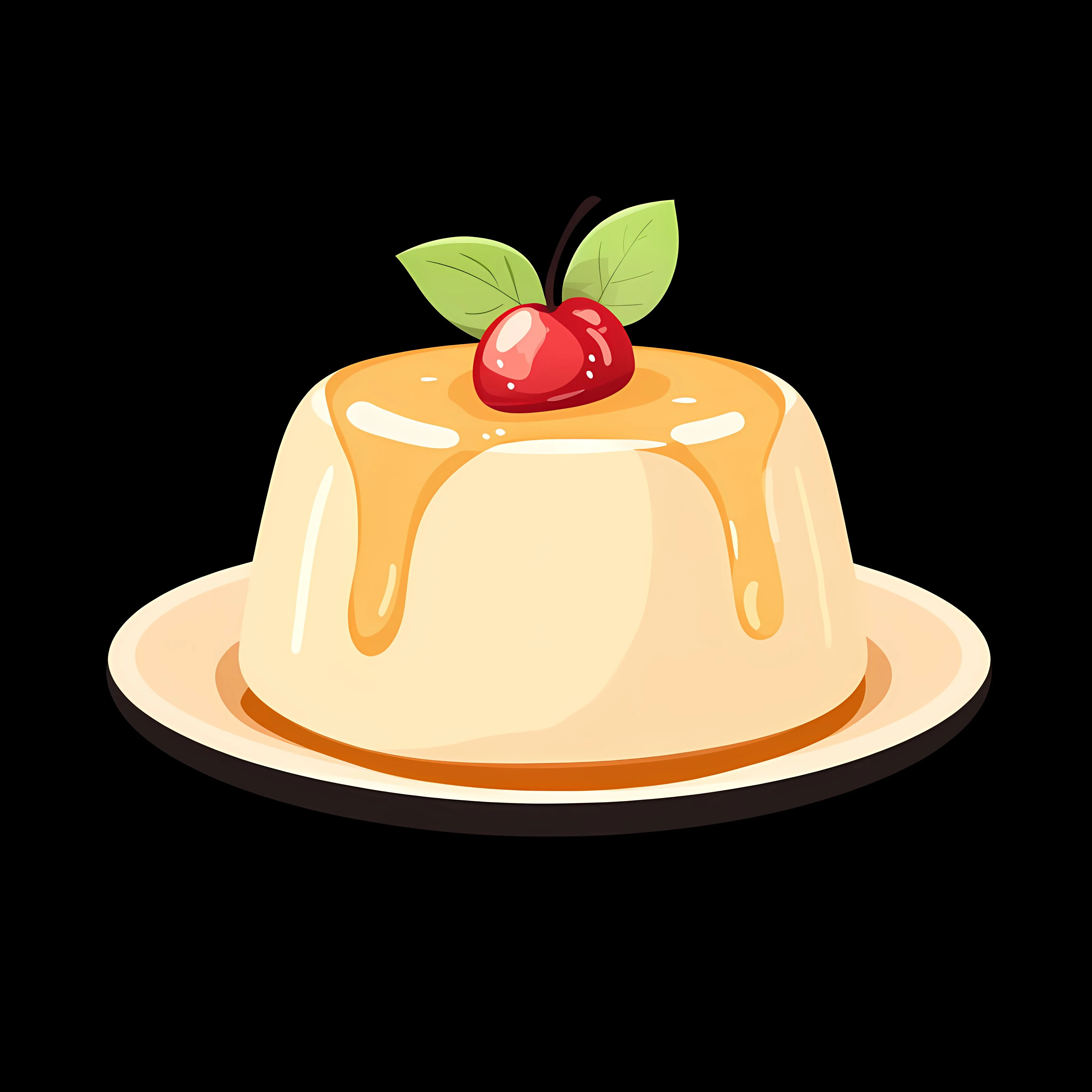 Beige Fruit Jelly Pudding Vector Illustration — free download from Dotvec