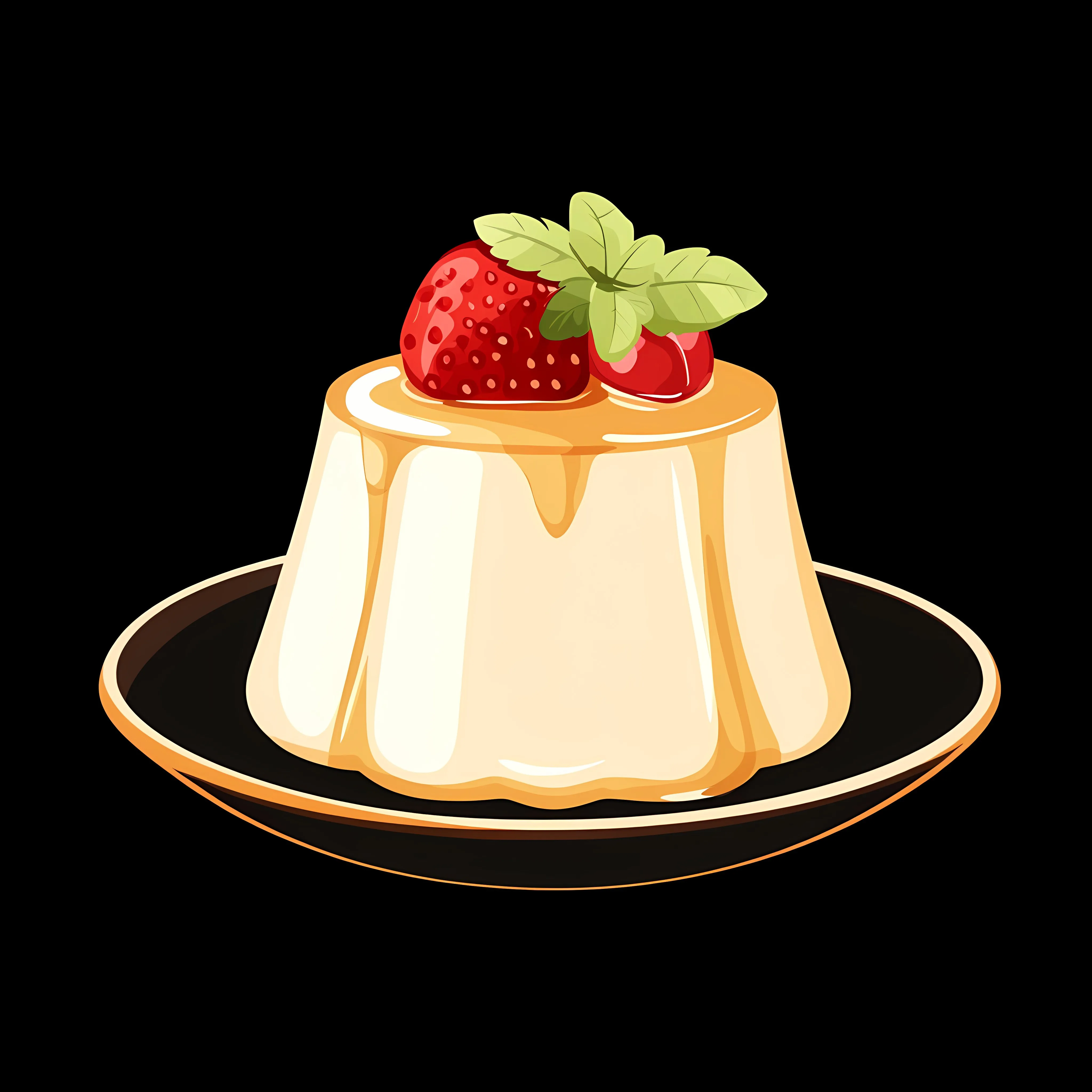 Beige Fruit Jelly Pudding Vector Illustration – free dessert graphic image from Dotvec