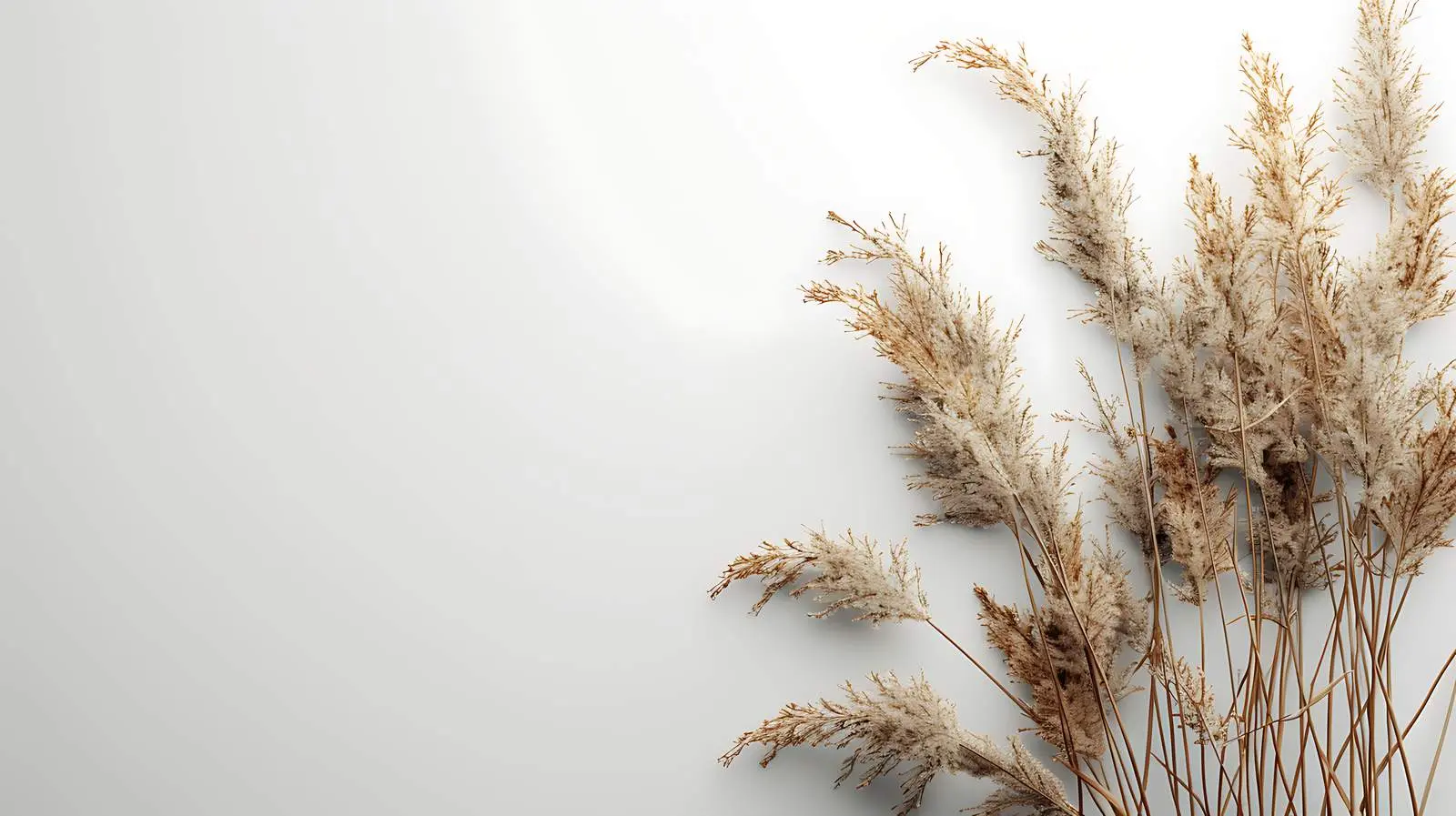 Beige Reeds Against White Wall Background — free download from Dotvec
