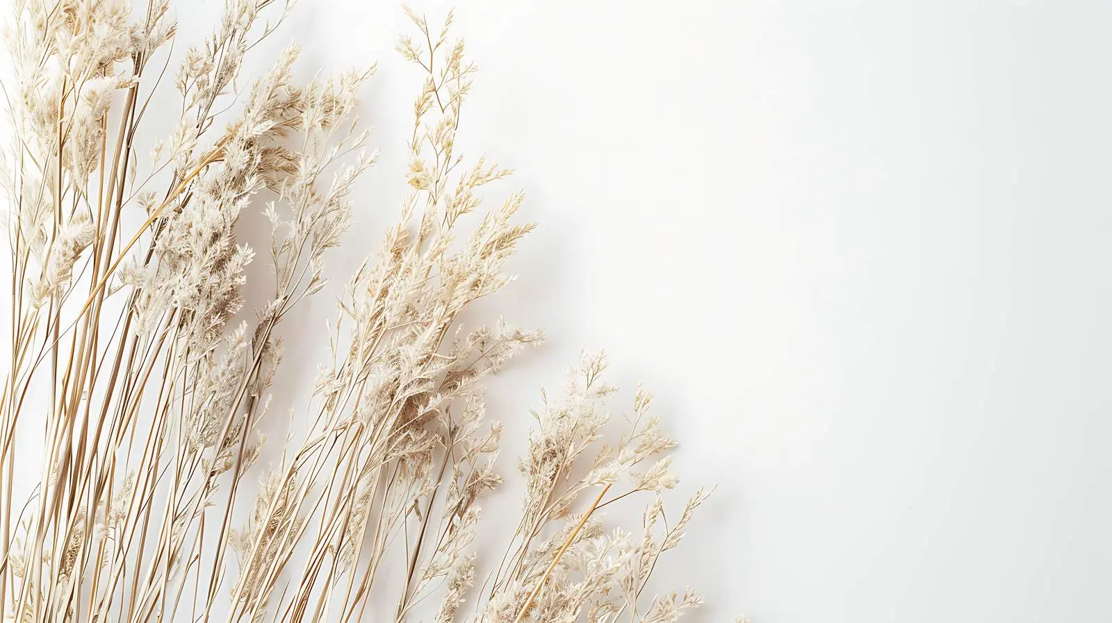 Beige Reeds Against White Wall Background — free download from Dotvec